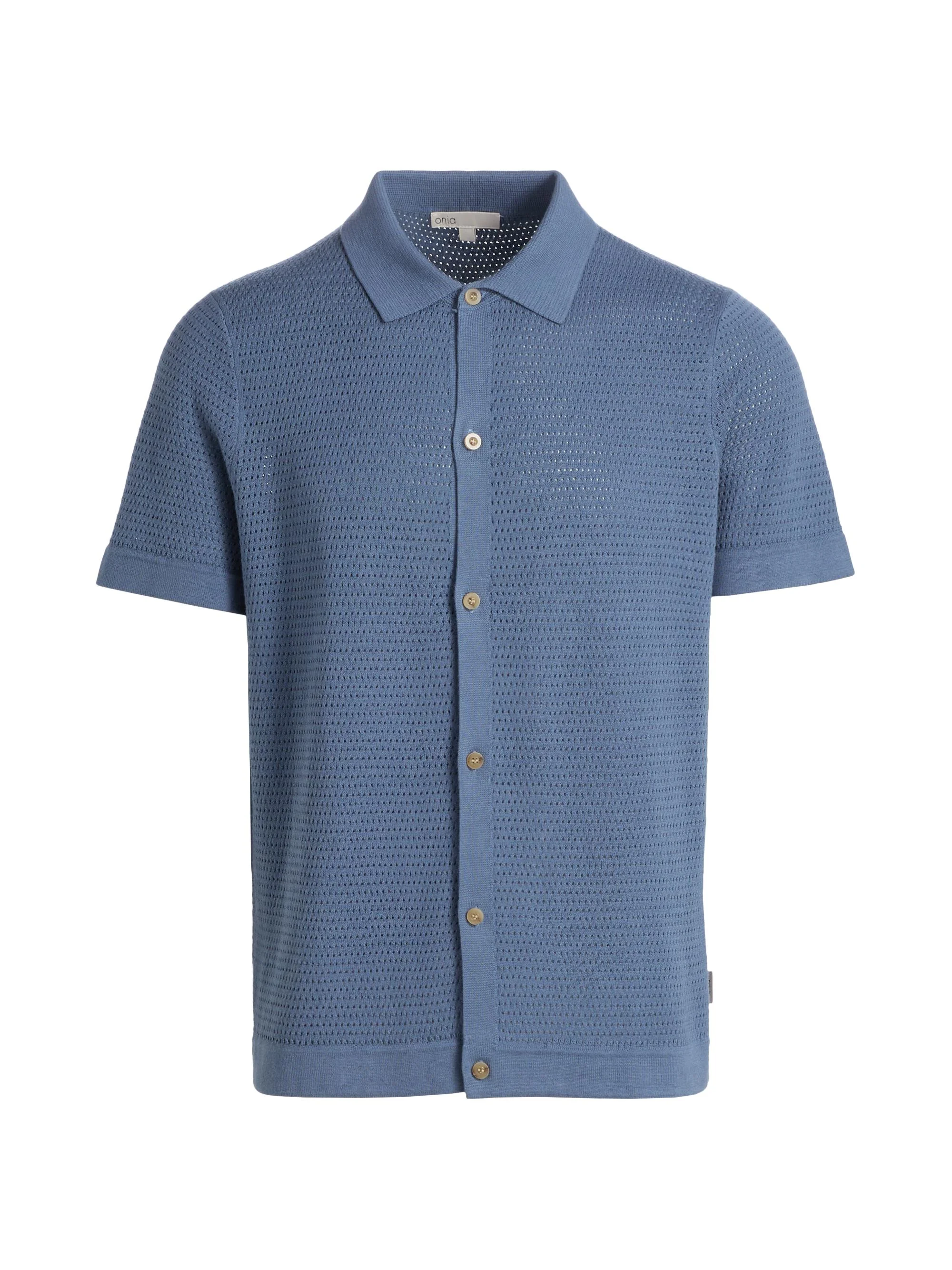 Men's Drop Needle Cotton Shirt - Mist - 1