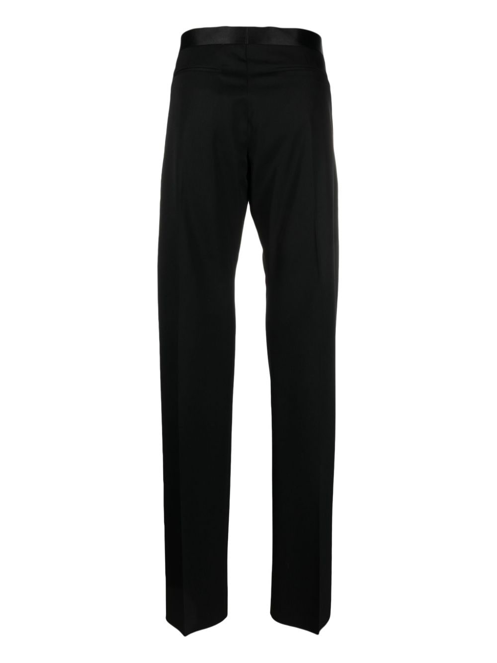 satin-trim straight-cut tailored trousers - 2