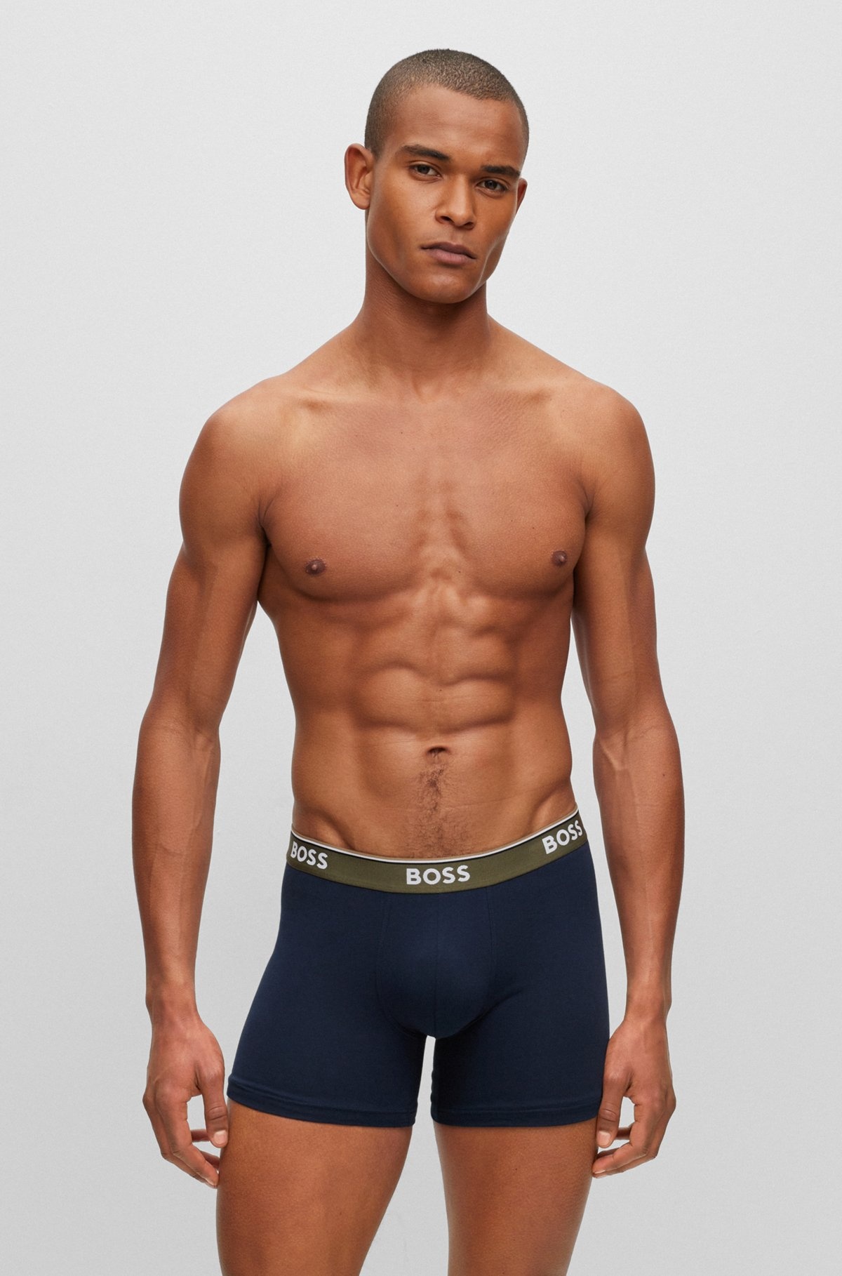 THREE-PACK OF STRETCH-COTTON BOXER BRIEFS WITH LOGOS - 6