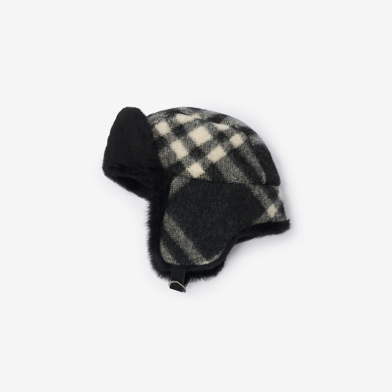 Burberry Check Wool Trapper Hat outlook