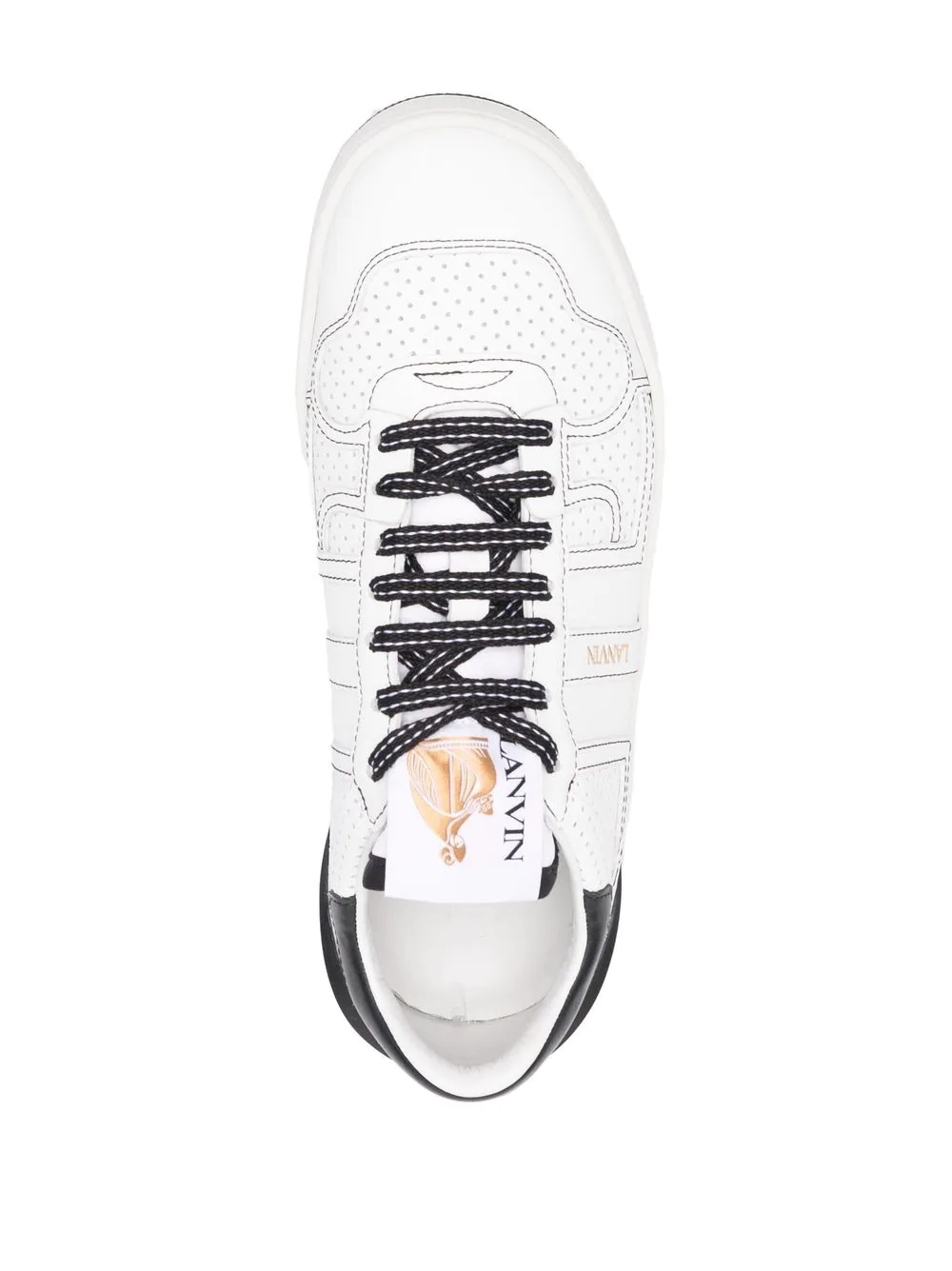 perforated-panel leather sneakers - 4