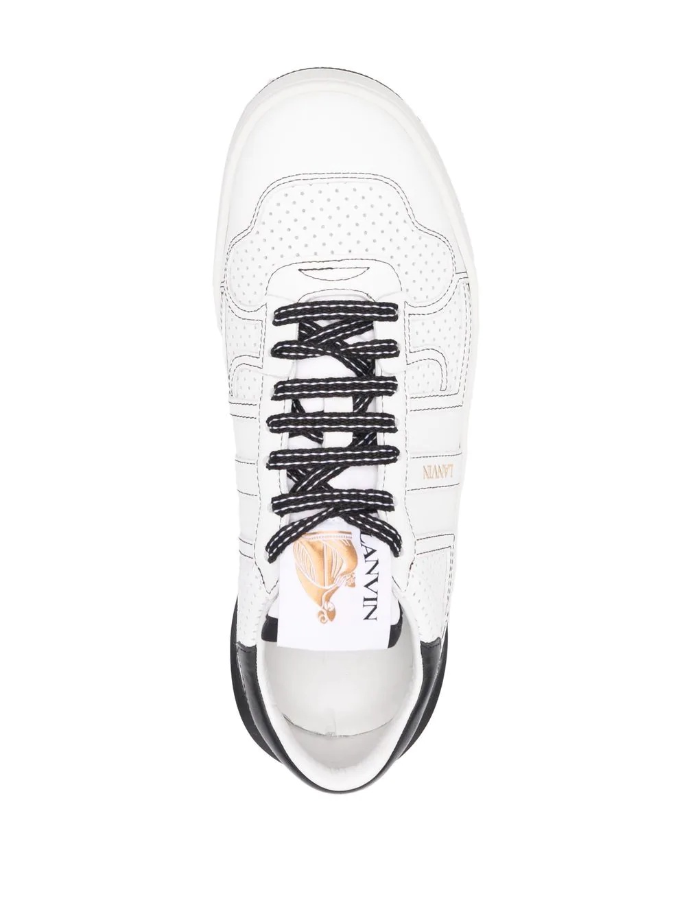 perforated-panel leather sneakers - 8