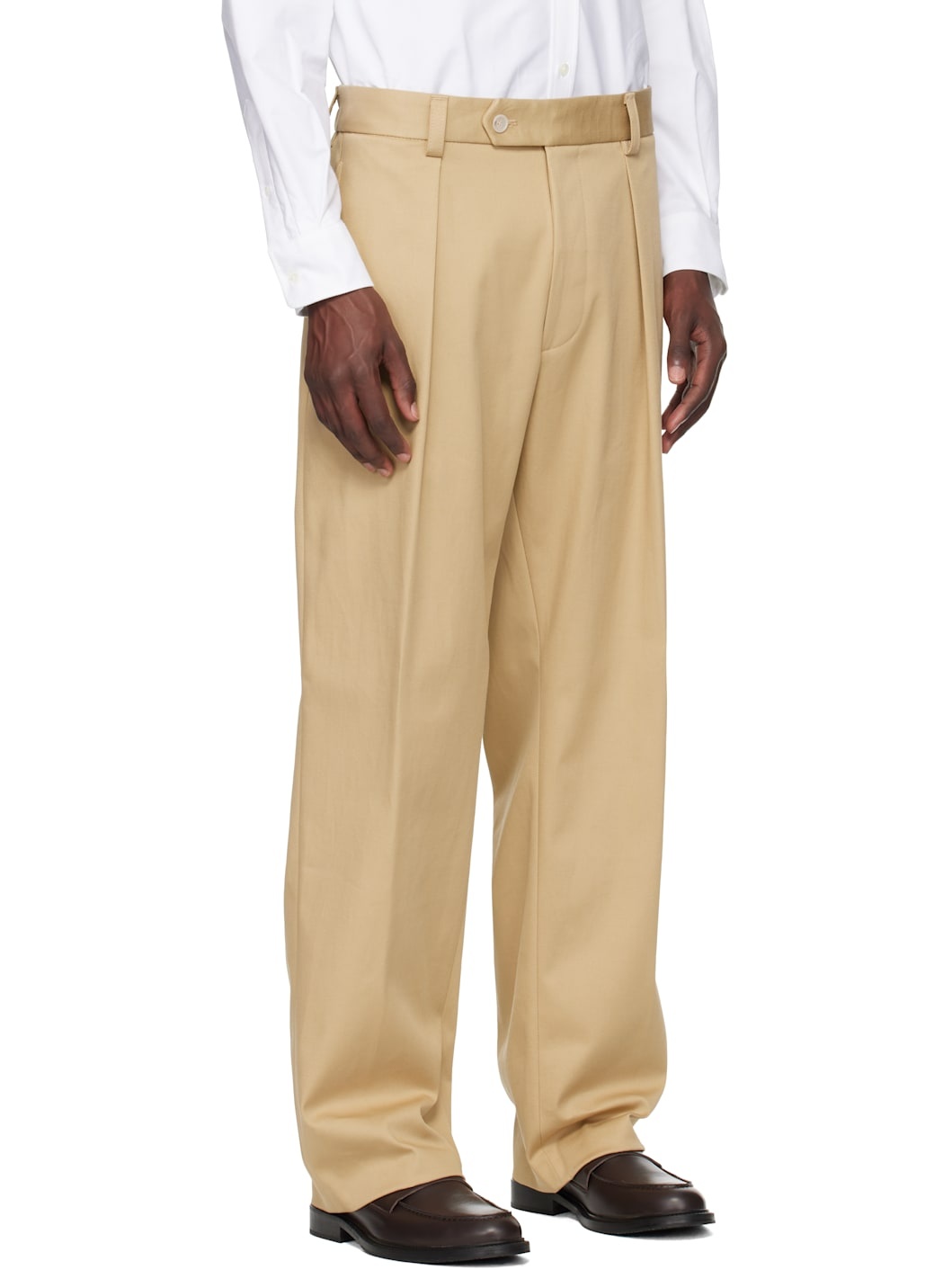 Beige BECKHAM Edition Stretch Cotton Trousers - 2