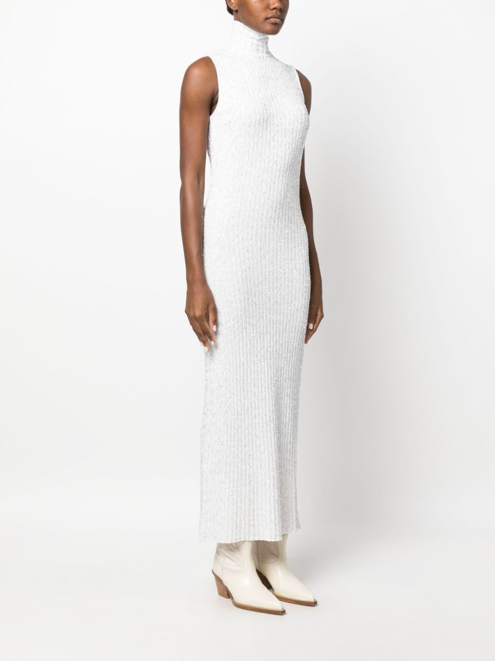 glitter-detailed knit dress - 3