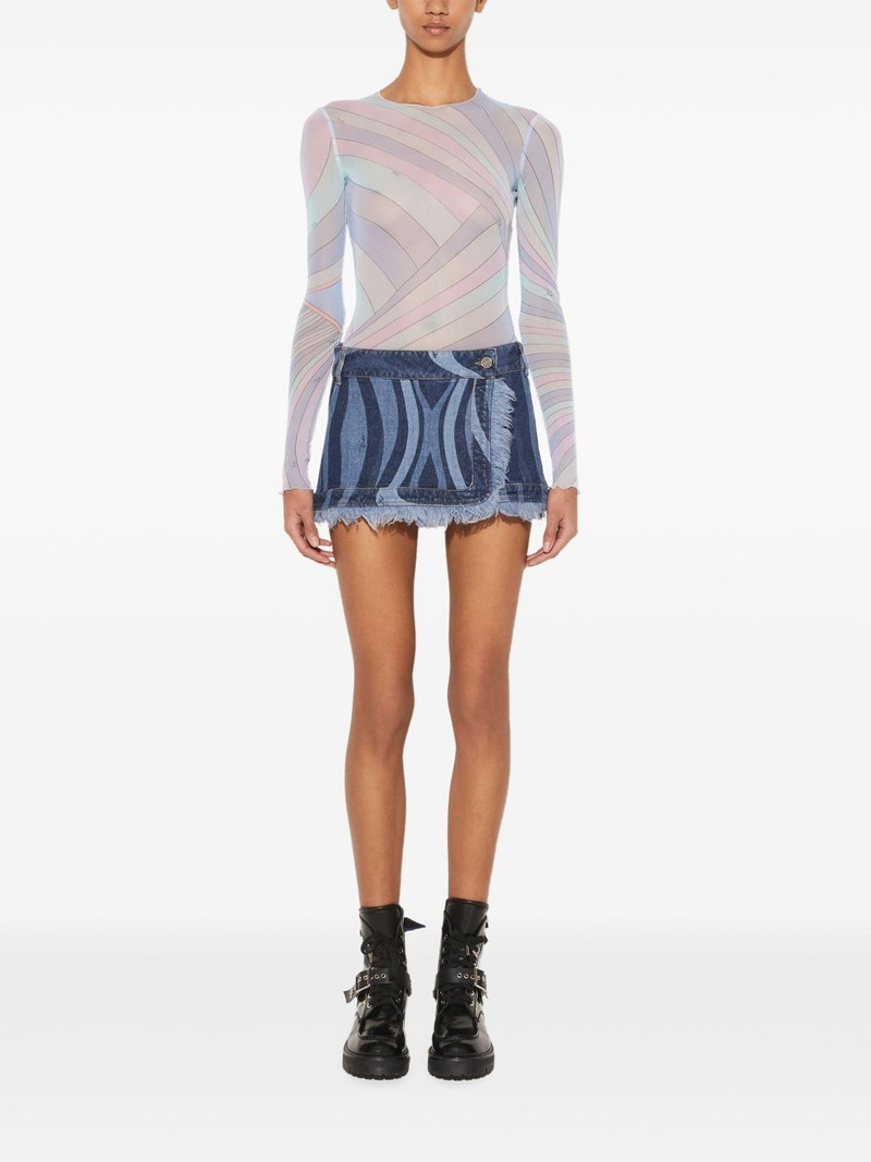 PUCCI Marmo-print denim mini skirt outlook