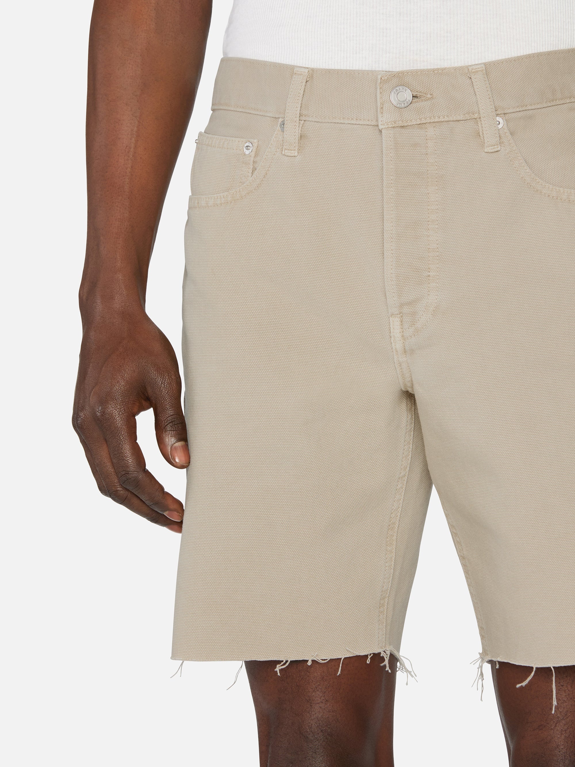 Relaxed Short Raw Hem in Beach Sand - 5