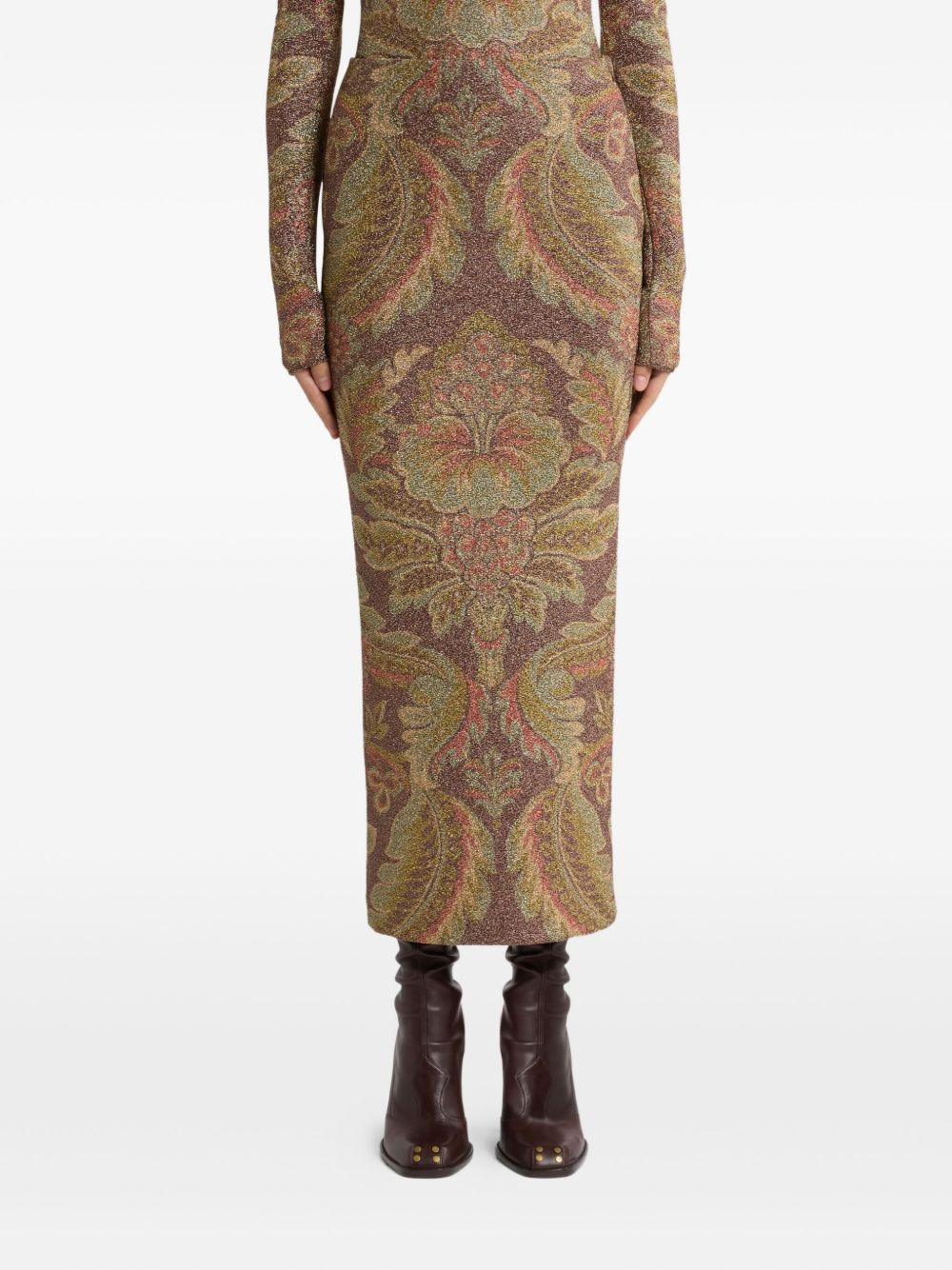 paisley-pattern midi skirt - 3