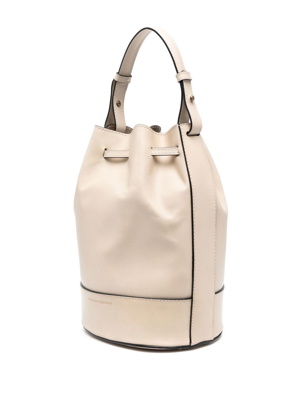 Saddle leather drawstring bucket bag - 2