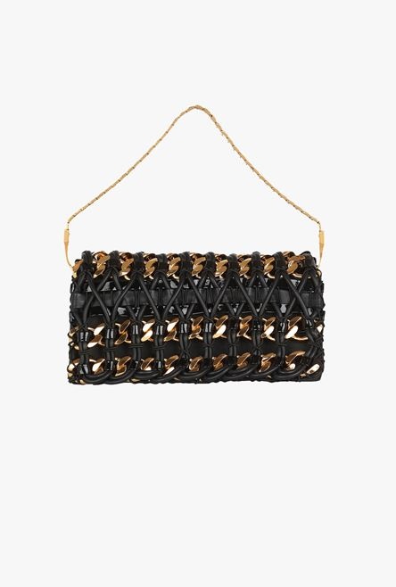 Black and gold braided leather Ely clutch bag - 3