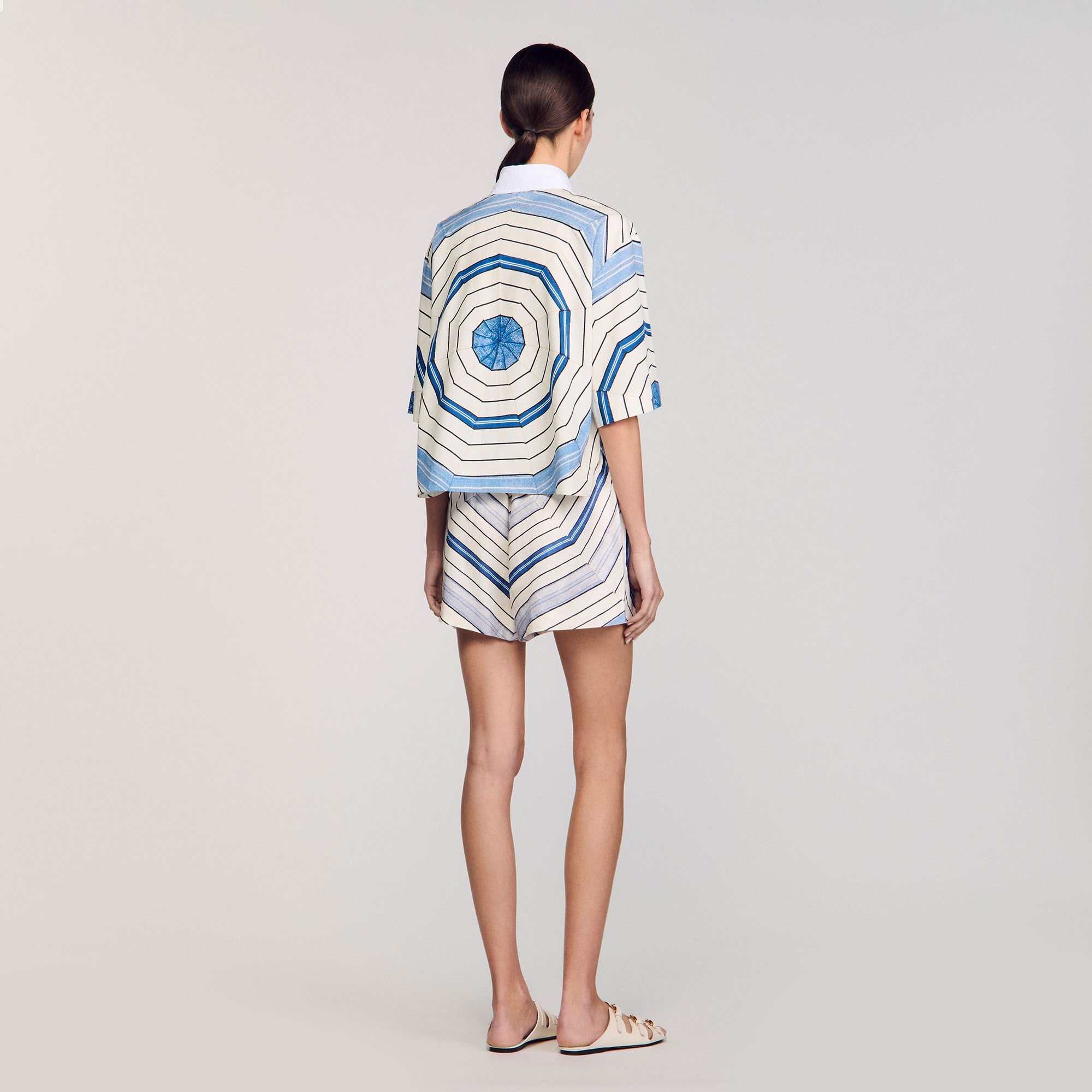SPIRAL-MOTIF SILK SHIRT - 5