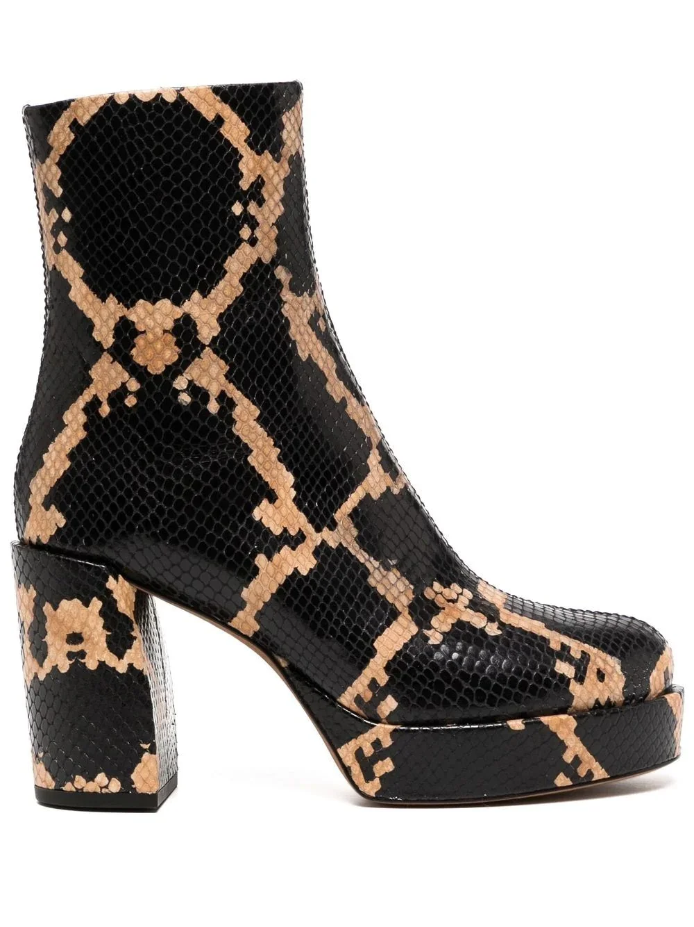 snake-print platform boots - 1