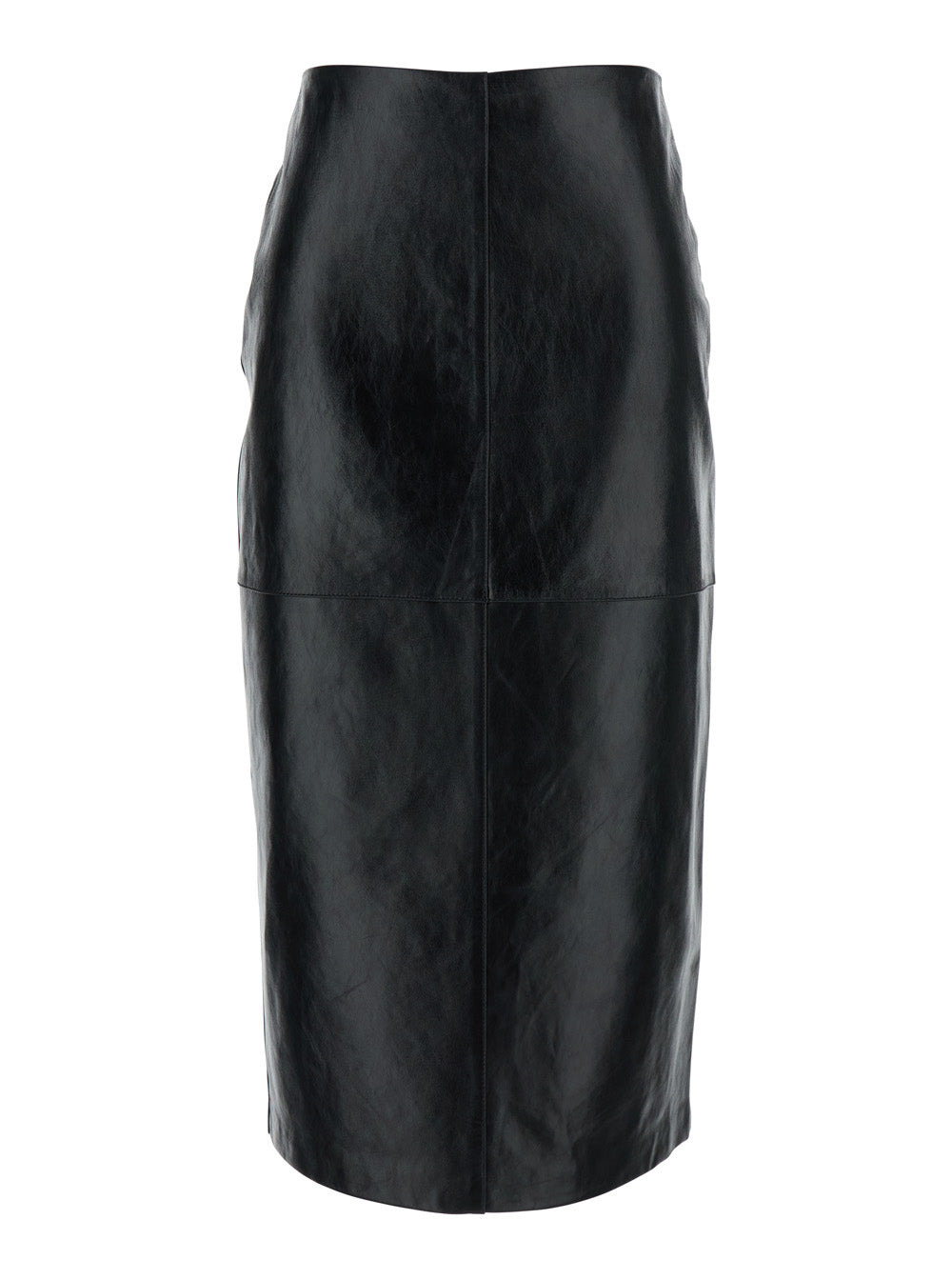 Sportmax Women Black Skirt With Hidden Back Closure In Leather Woman - 1