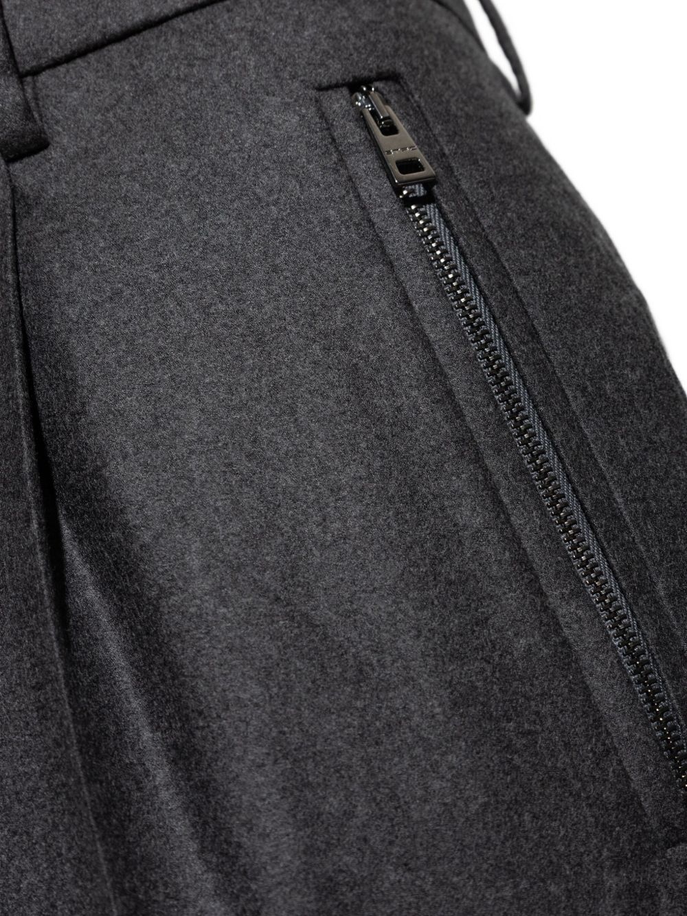 pleated zip-detail trousers - 5