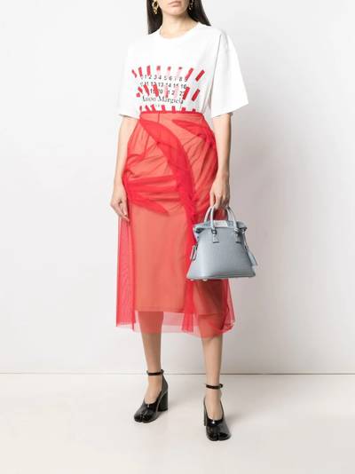 Maison Margiela tulle-overlay asymmetric skirt outlook