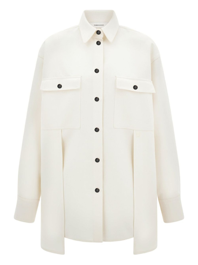 chest-pocket button-fastening shirt 1