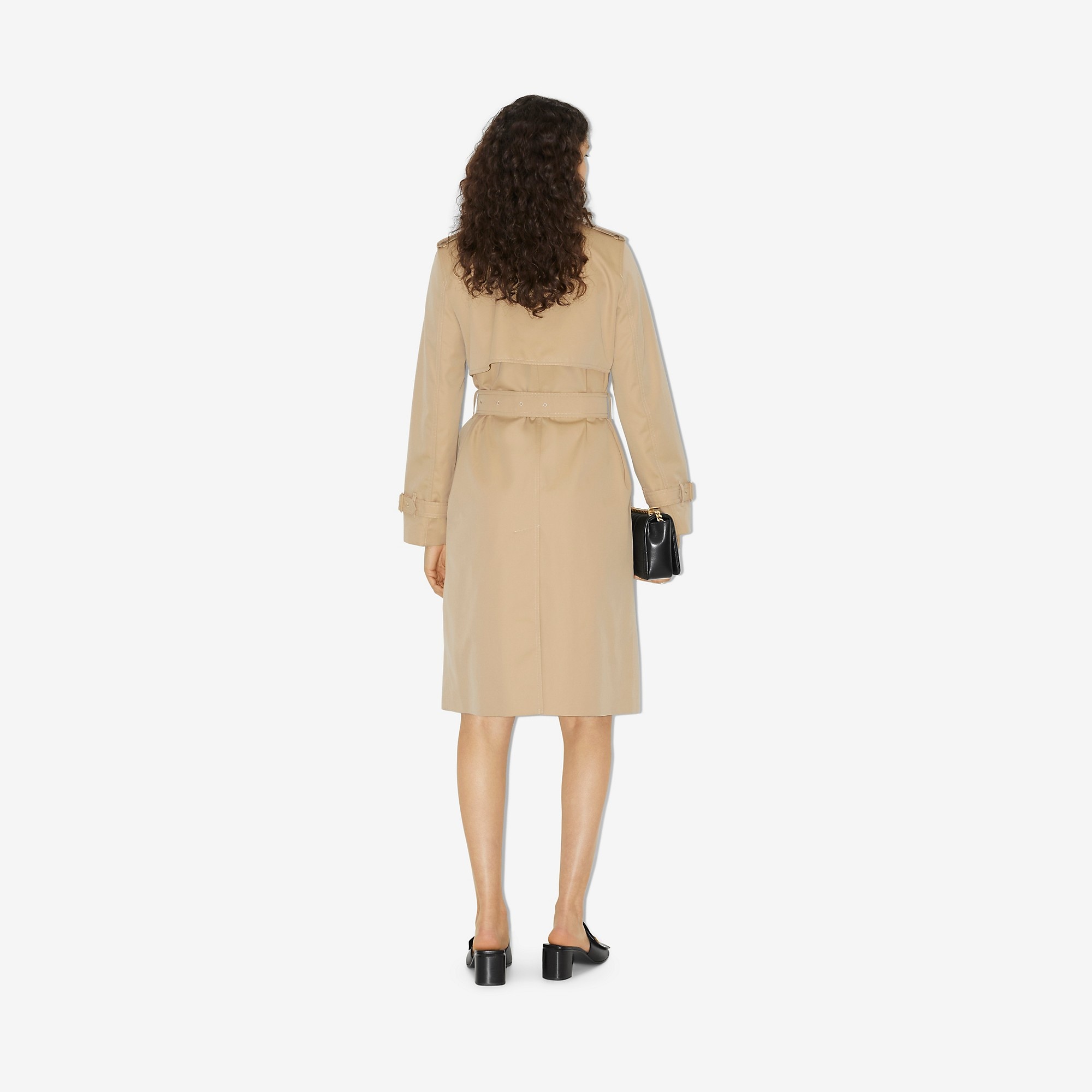 Check Panel Cotton Gabardine Trench Coat - 4