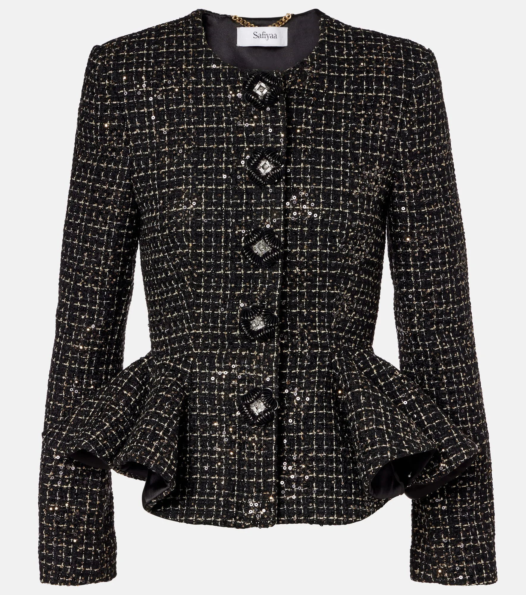 Tomomi sequined peplum tweed jacket - 1