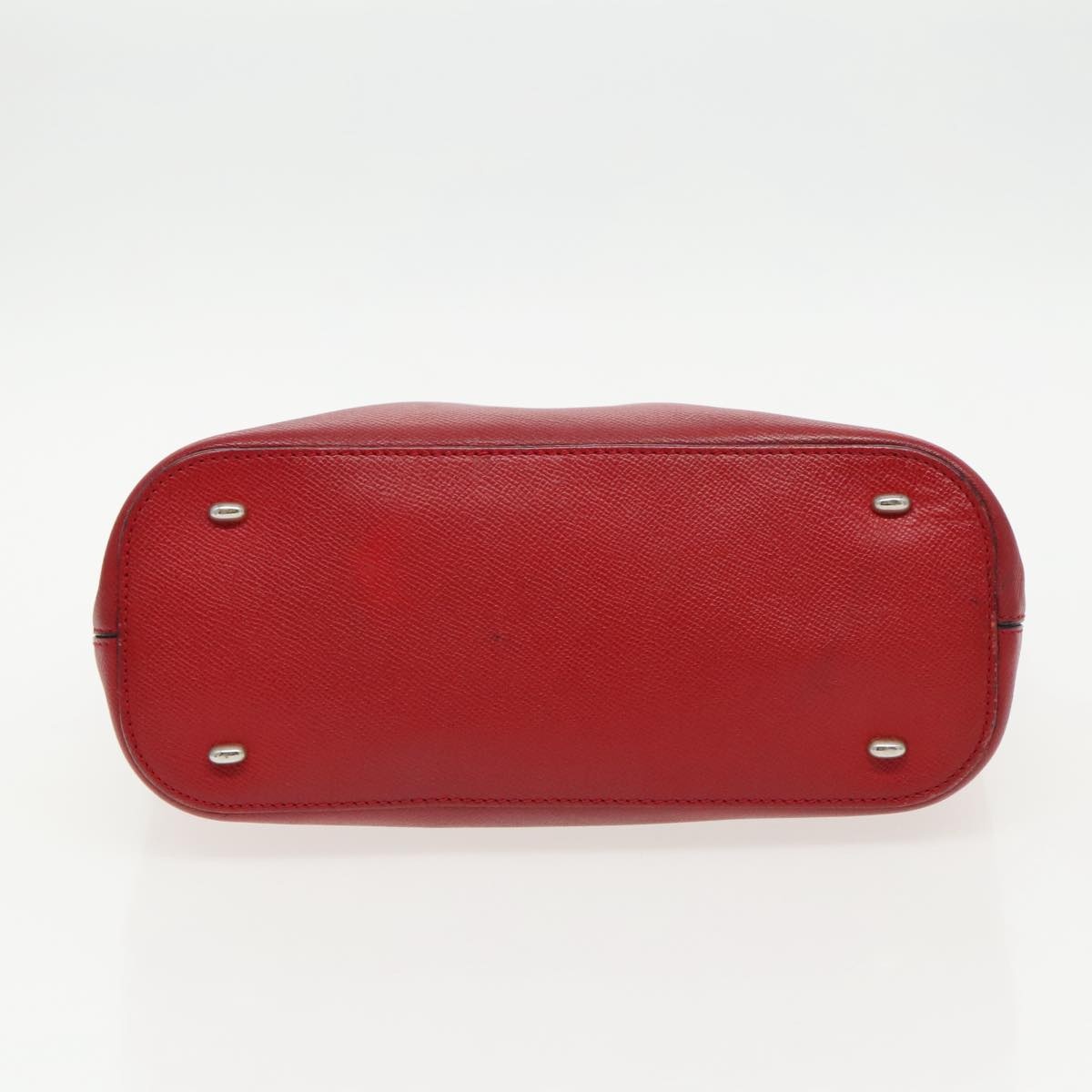 CELINE Hand Bag Leather Red Gold - 5