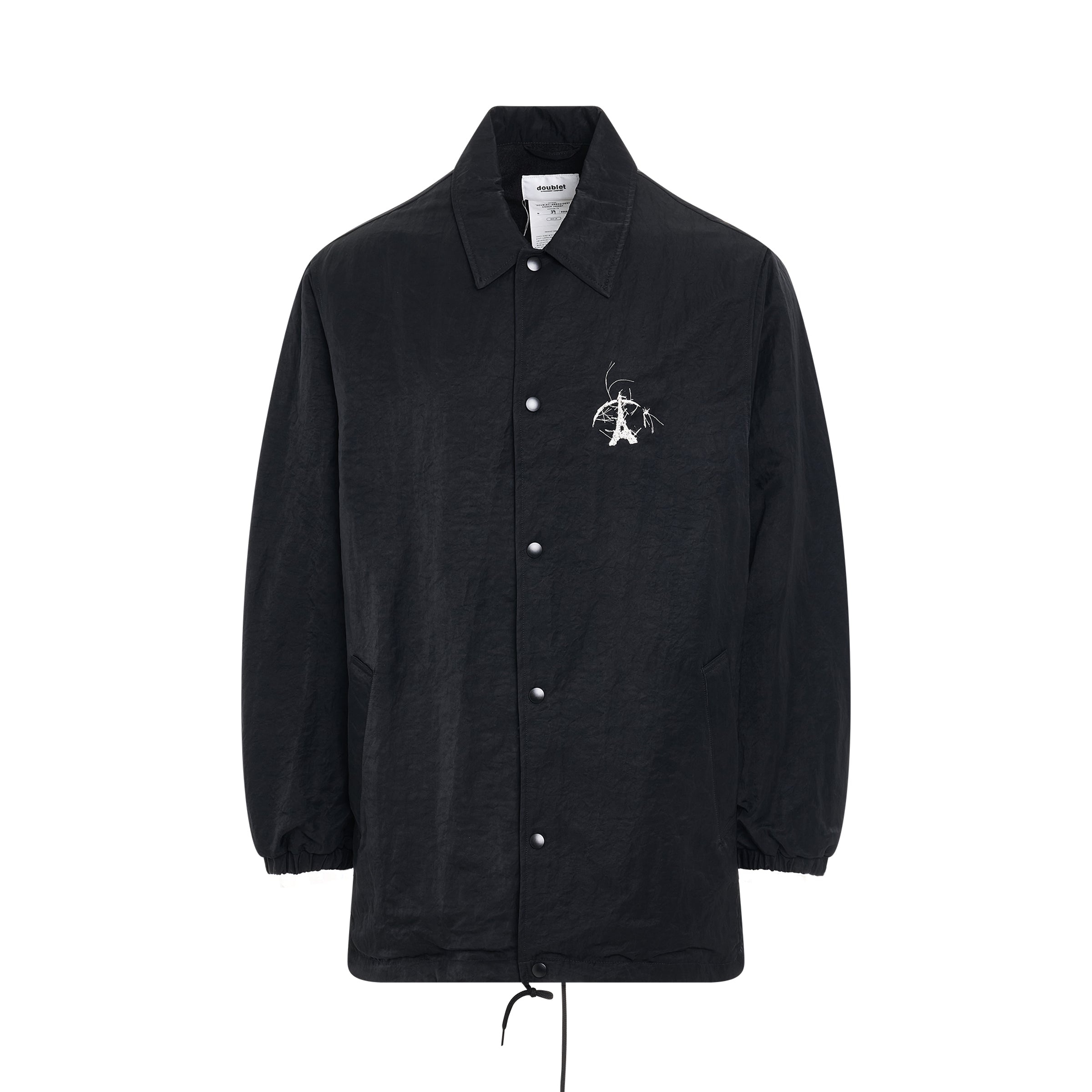 doublet DOUBLAND Embroidery Coach Jacket in Black | marais | REVERSIBLE