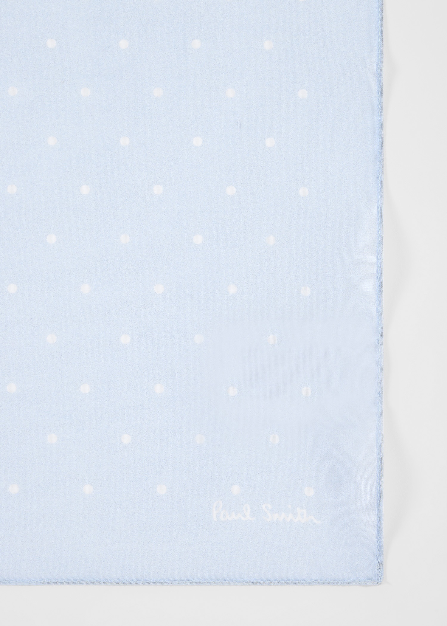 Light Blue Polka Dot Cotton Pocket Square - 2