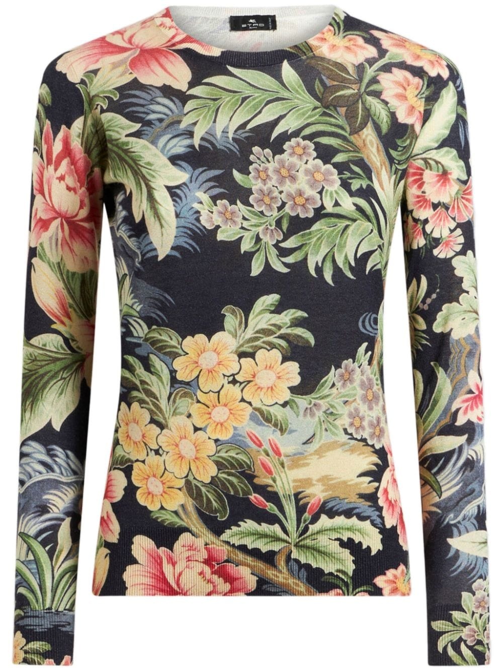 floral-print knitted top - 1