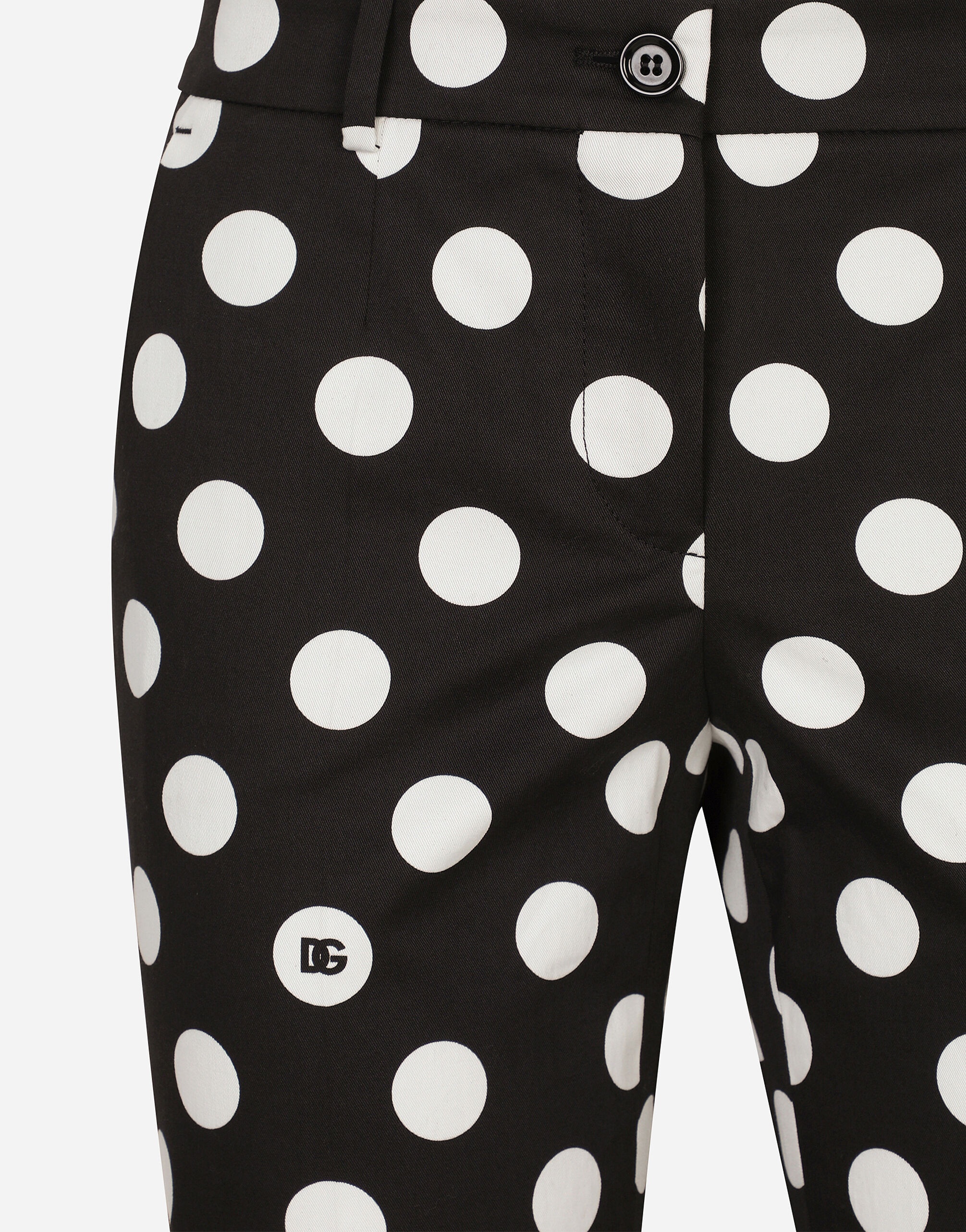 Cotton pants with polka-dot print - 5