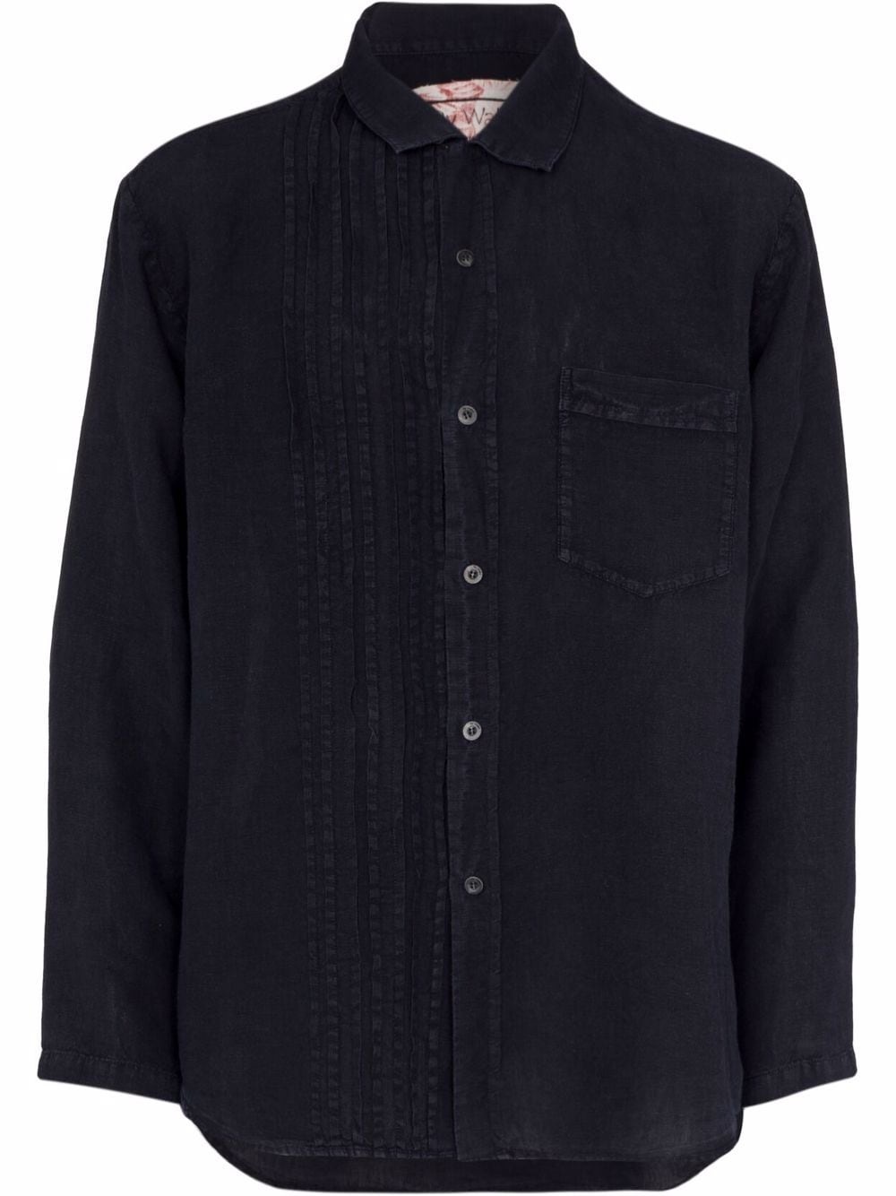 Tristan pleat-detail long-sleeve shirt - 1