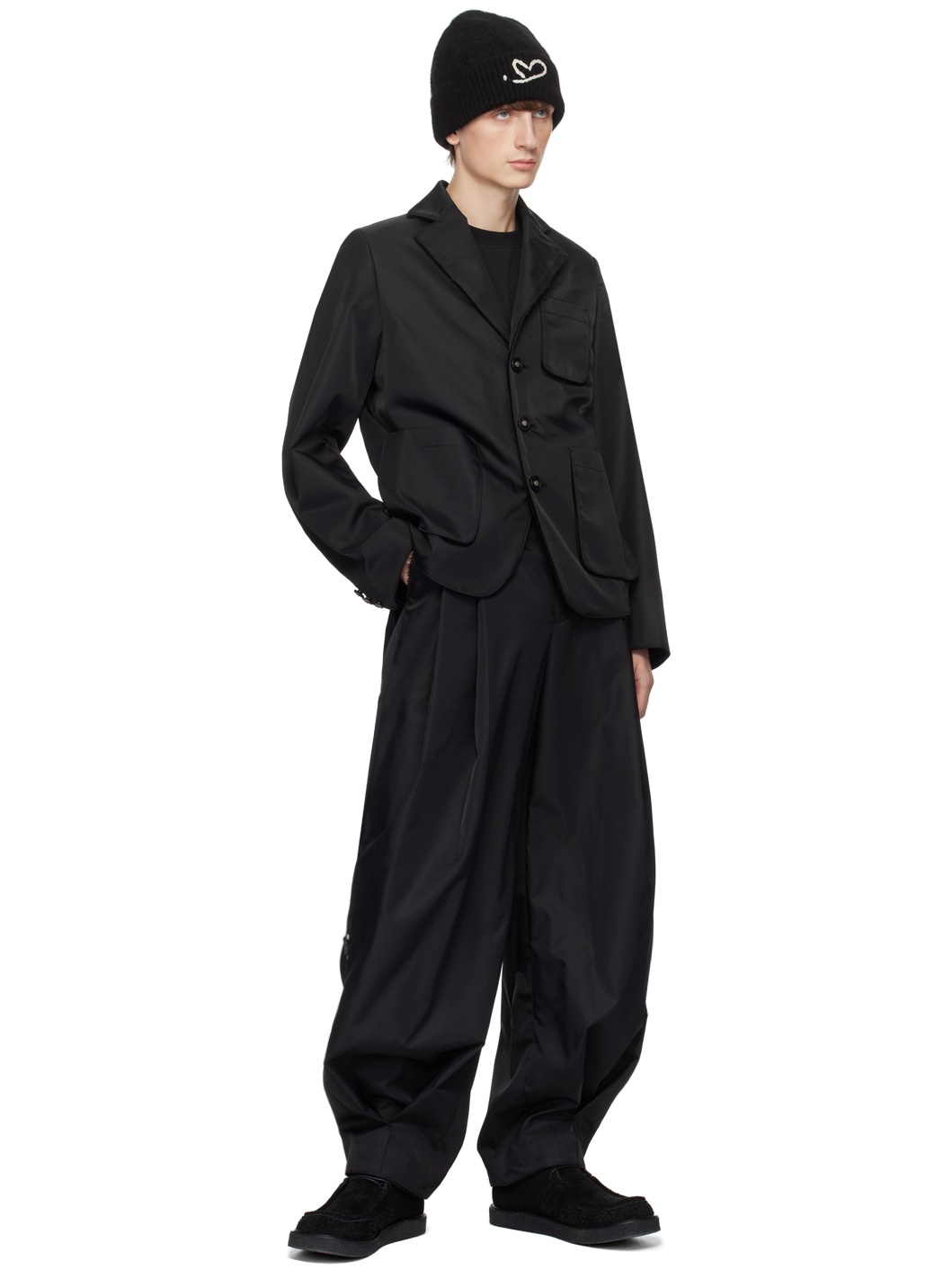 Black Raw Edge Trousers - 4