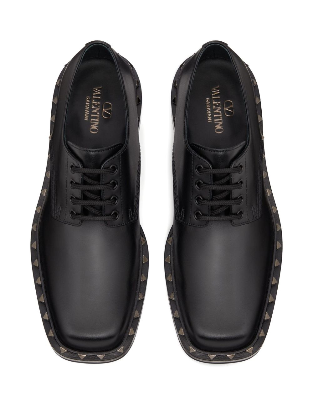 Rockstud leather derby shoes - 4