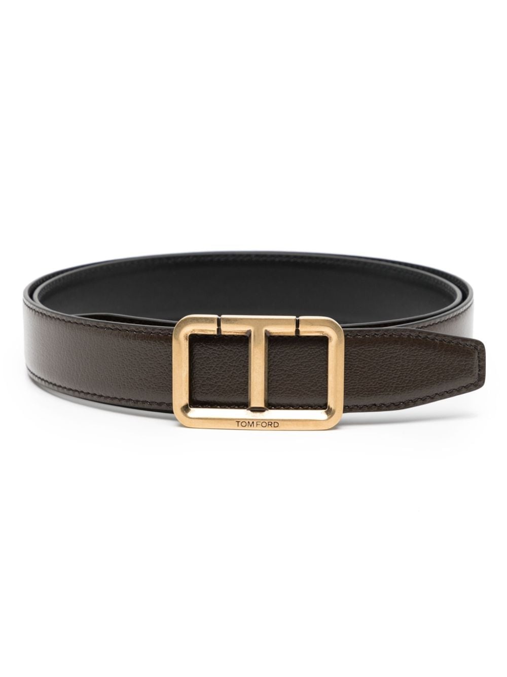 T-buckle leather belt - 1
