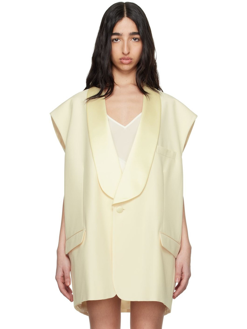 Off-White Satin Lapel Vest 1