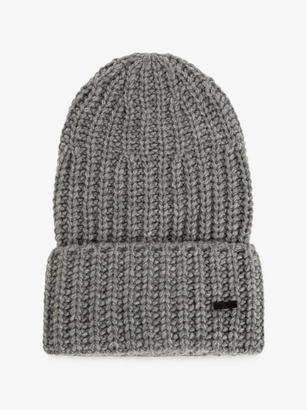 logo-plaque chunky-knit beanie hat - 1