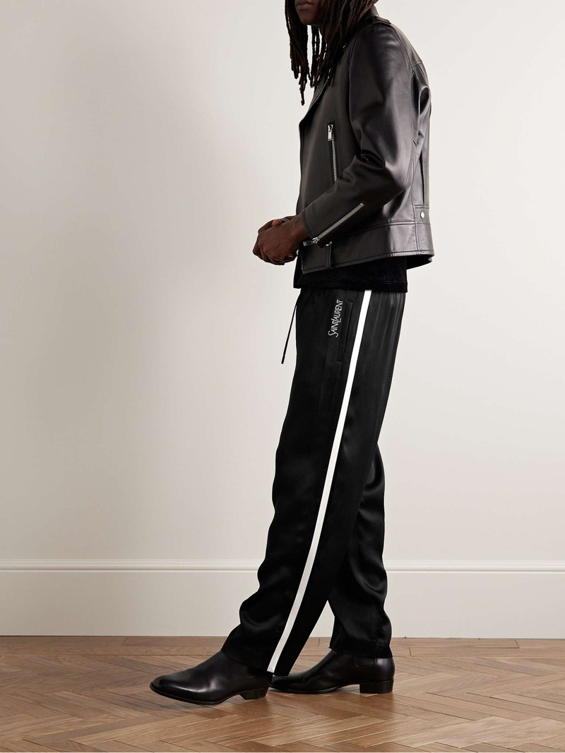 SAINT LAURENT Straight-Leg Satin-Jersey Sweatpants outlook