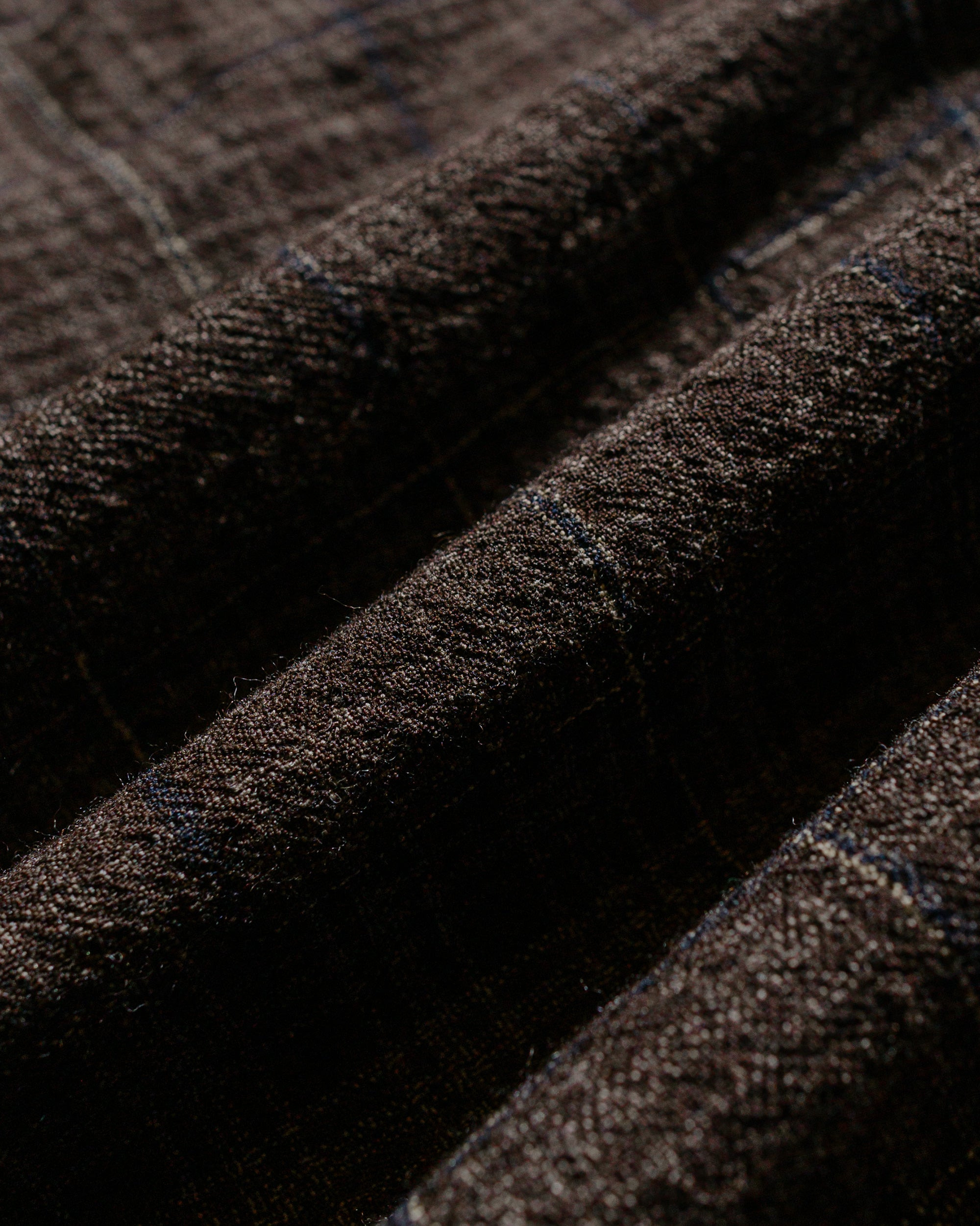 Zip Jacket Two Kasuri Wool Check Brown/Beige/Navy - 6