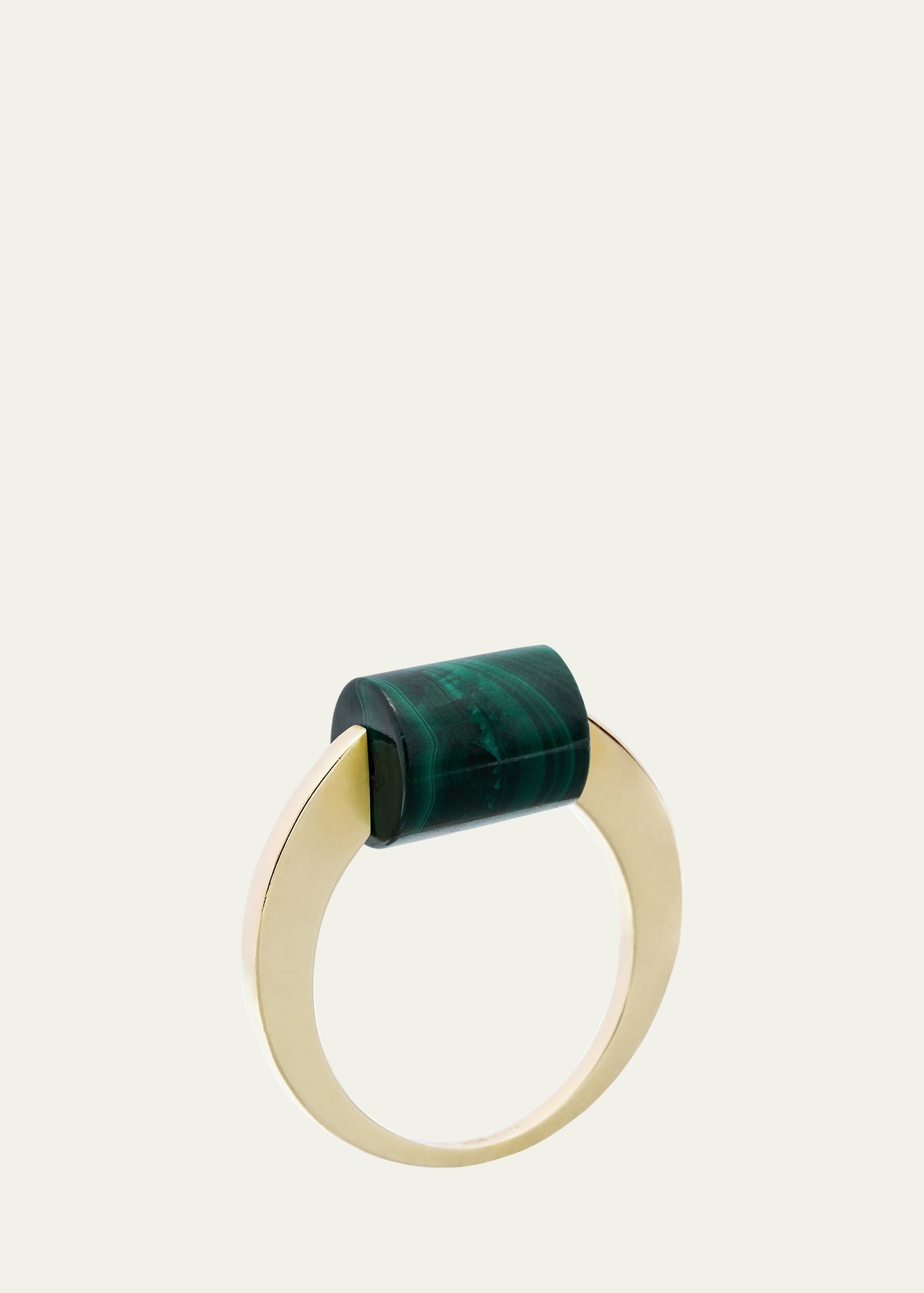 Deco Cylinder Ring with Malachite - 1