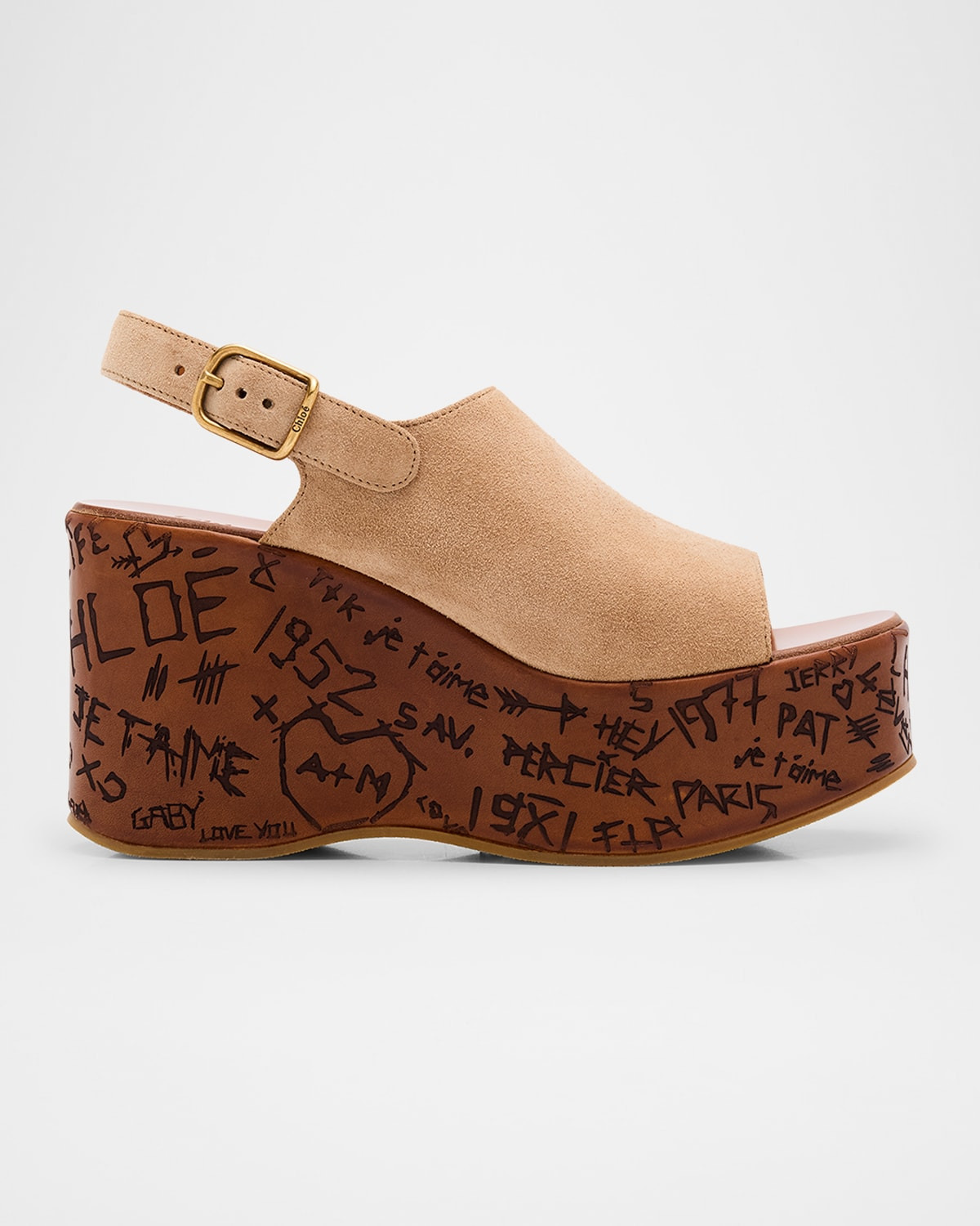 Maxime Platform Wedge Suede Sandals - 1