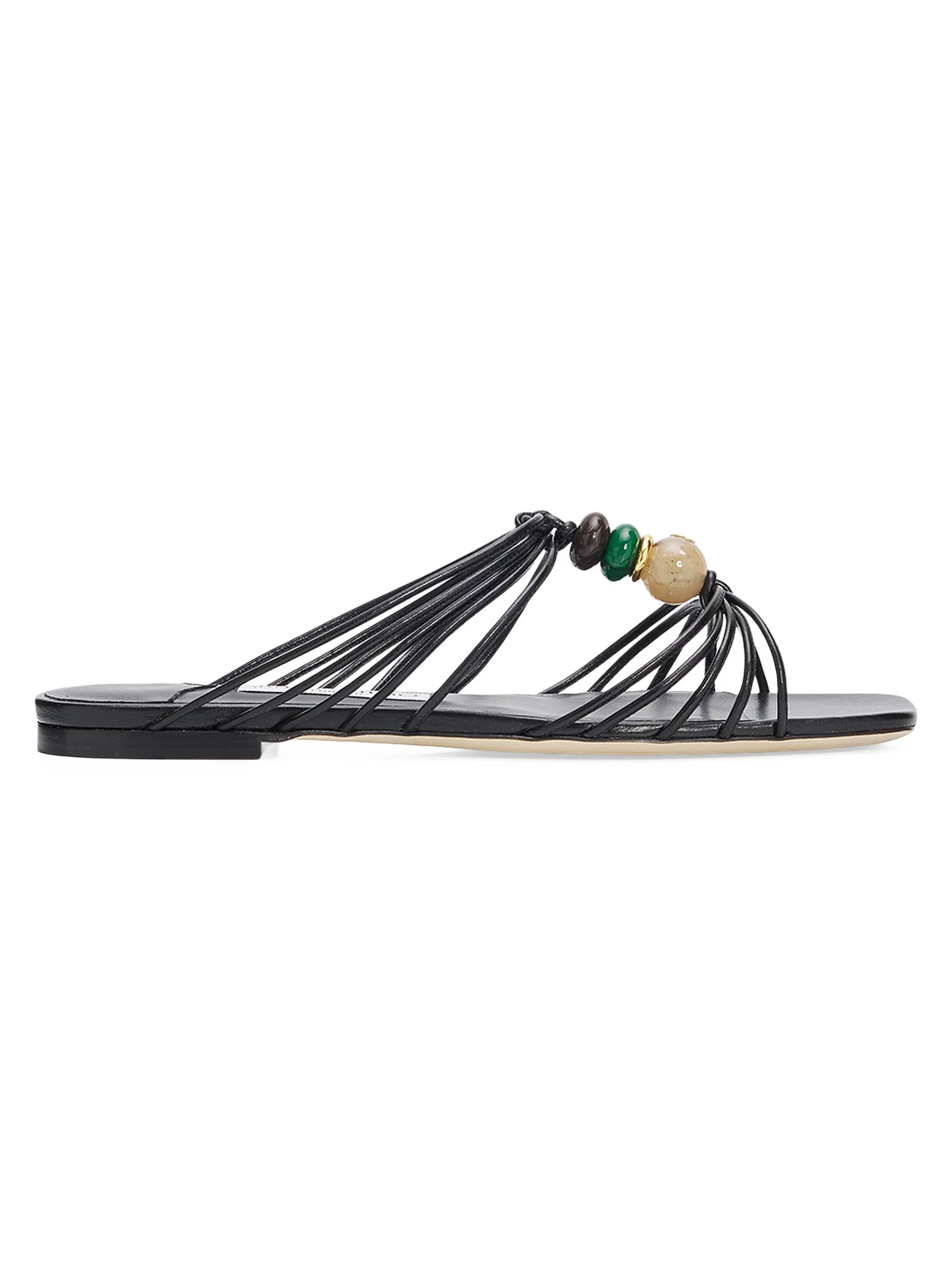 Women's Lova Multi-Strap Beaded Leather Mules - Black - 1