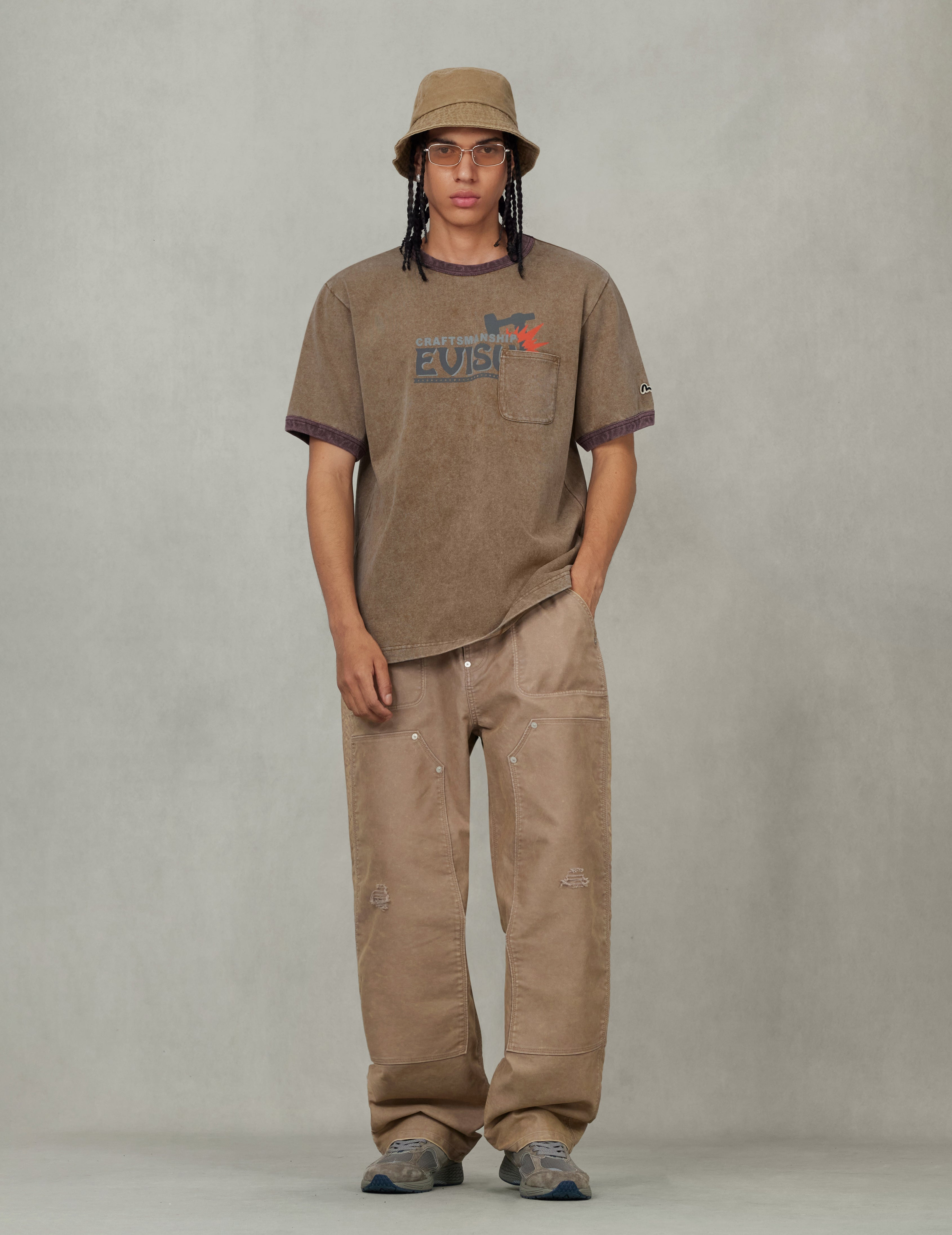 EVISU Workwear Print Relax Fit Ringer T-shirt - 5