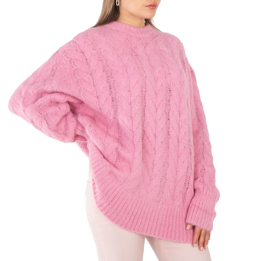Stella McCartney Ladies Pink Cable Knit Cape Jumper - 4