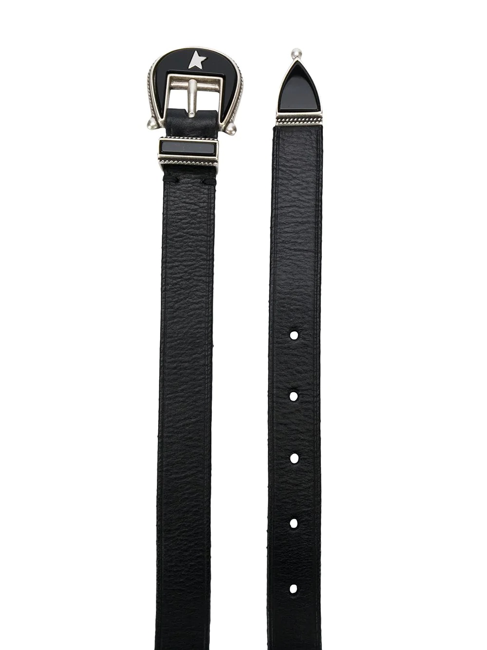 buckle-fastening leather belt - 2