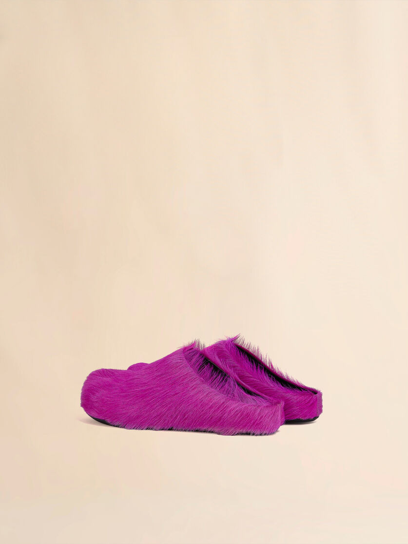 FUCHSIA LONG-HAIR CALFSKIN FUSSBETT SABOT - 3