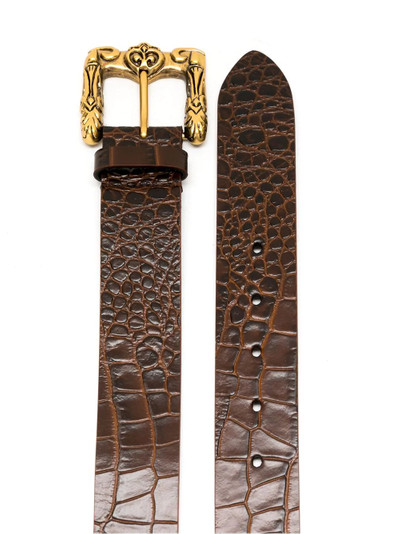 SAINT LAURENT croc-effect leather belt outlook