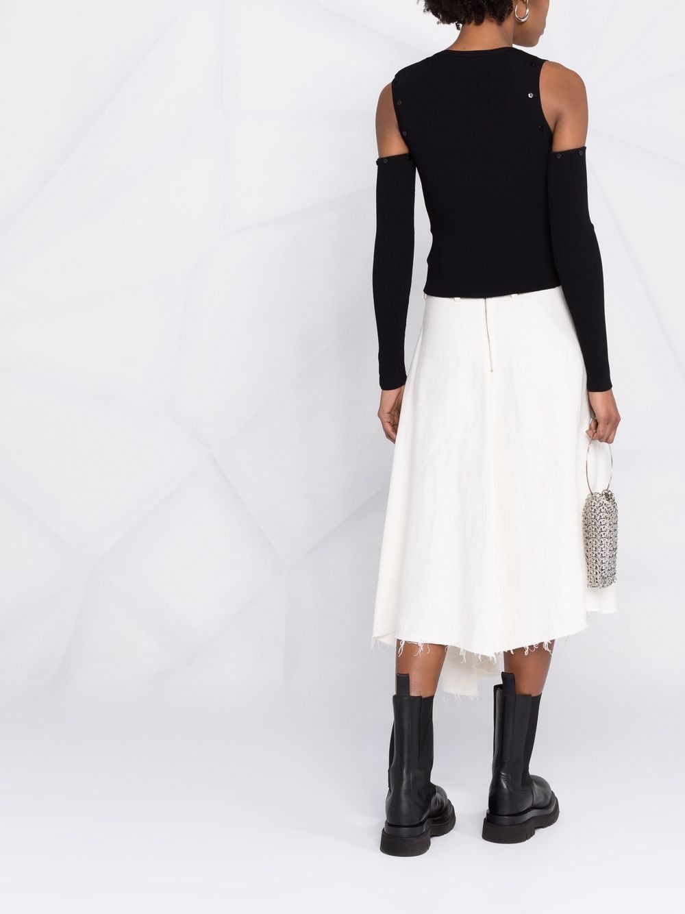 cut-out knitted cardigan - 6