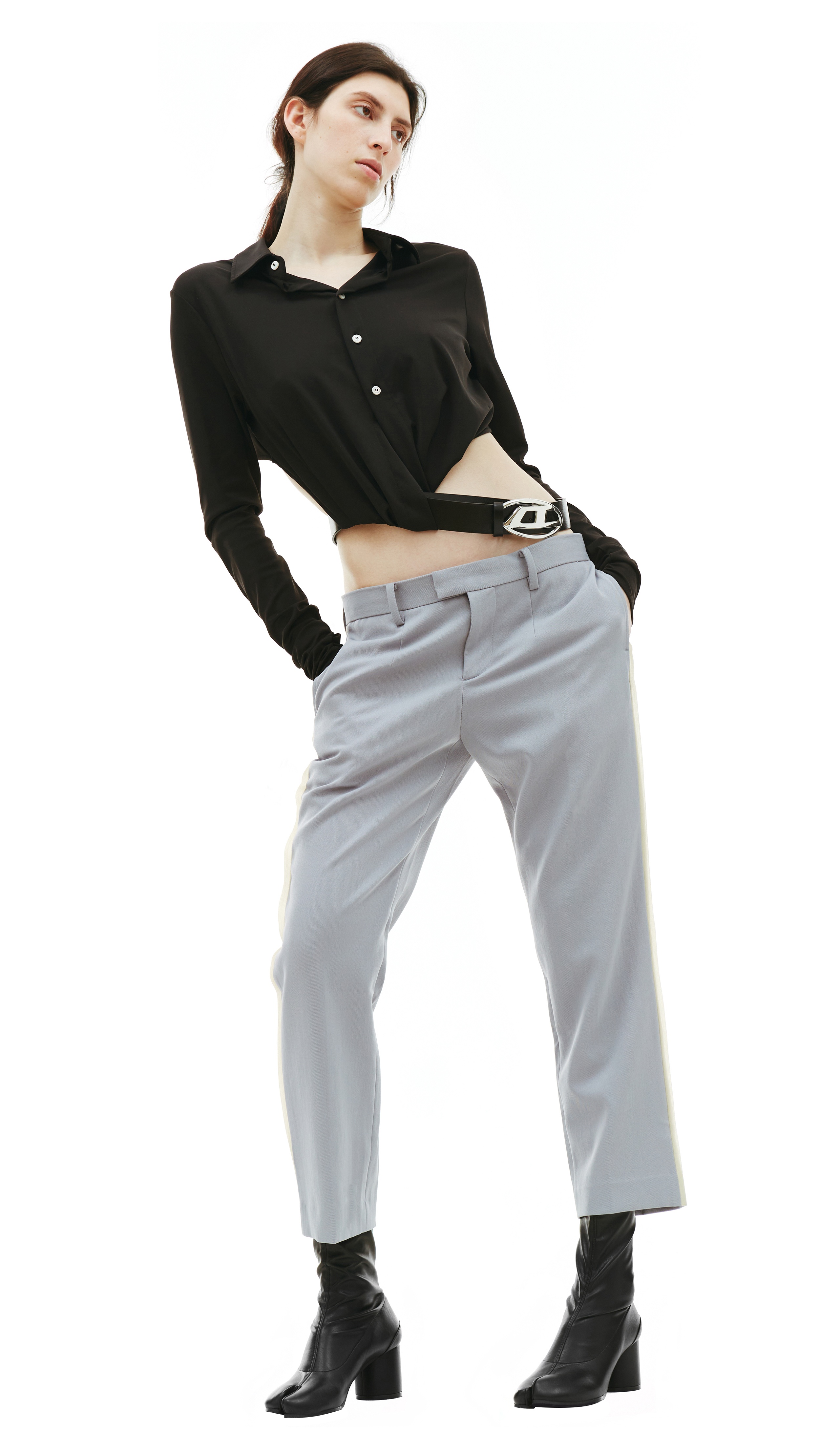 GREY POLYESTER TROUSERS - 3
