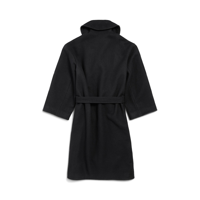BALENCIAGA Women's High Collar Coat in Black outlook