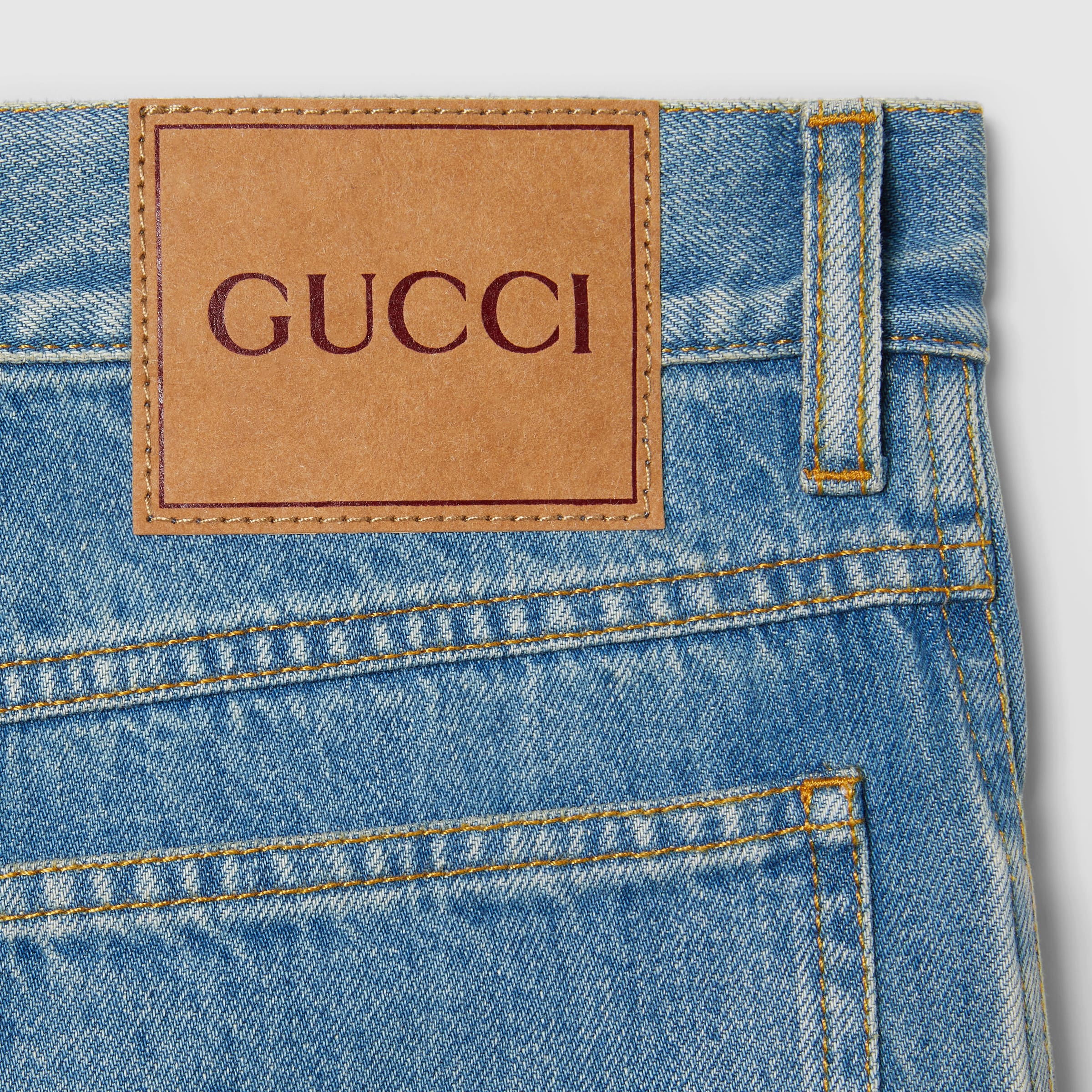 Lasered Double G denim pant - 7