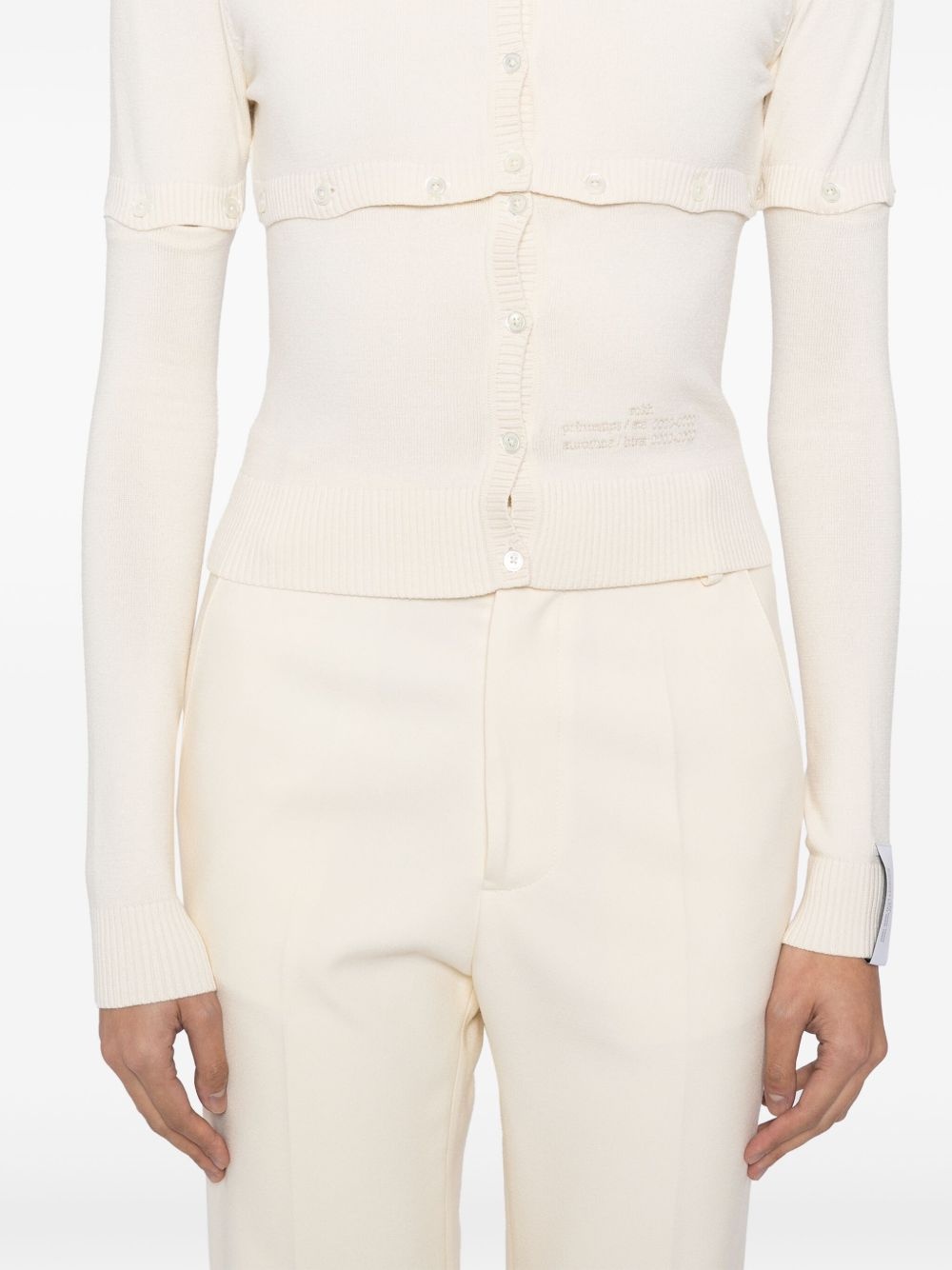 logo-embroidered cardigan - 5