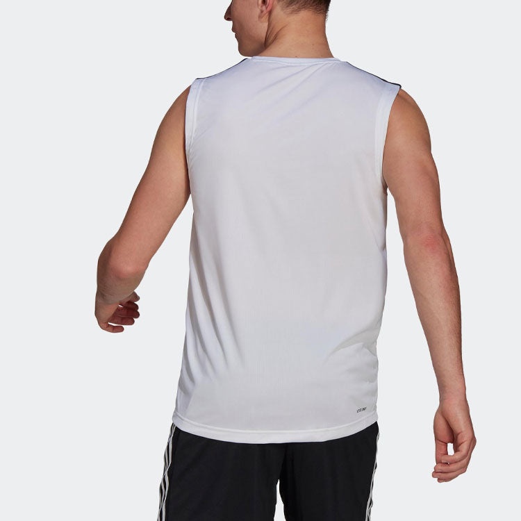 adidas M 3s Tk Logo Sports Training Breathable Vest White GM2158 - 3