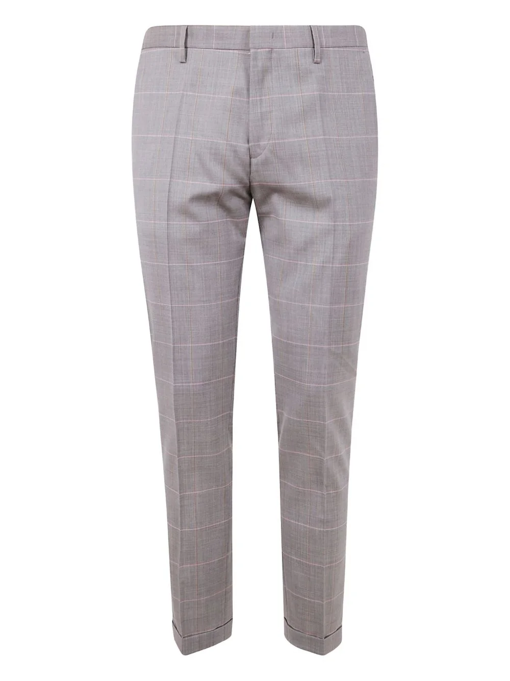 checked-pattern tailored trousers - 1