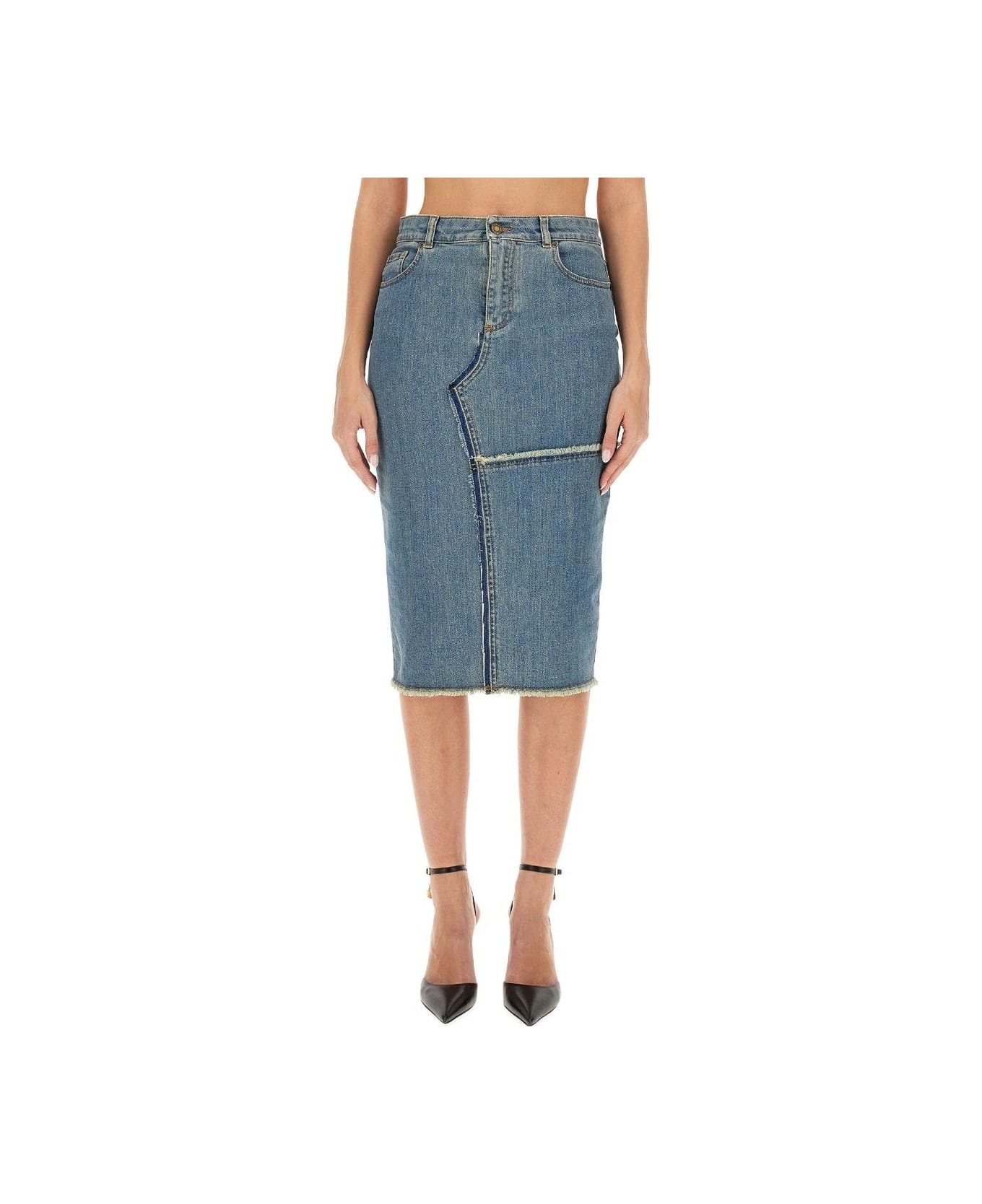 Denim Midi Skirt - 1
